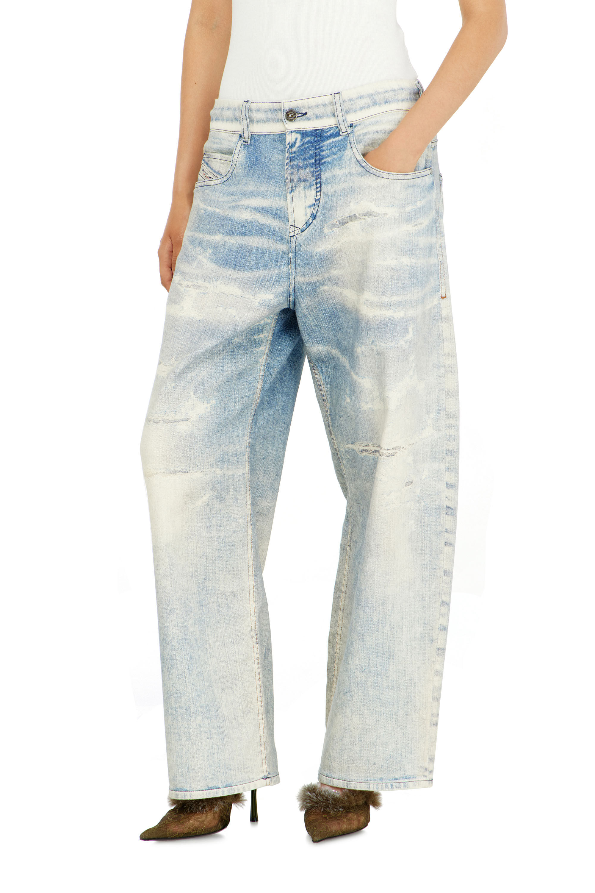 Diesel - Unisex's Relaxed 2097 D-Enim-M Joggjeans&reg; 068XM, ライトブルー - 1