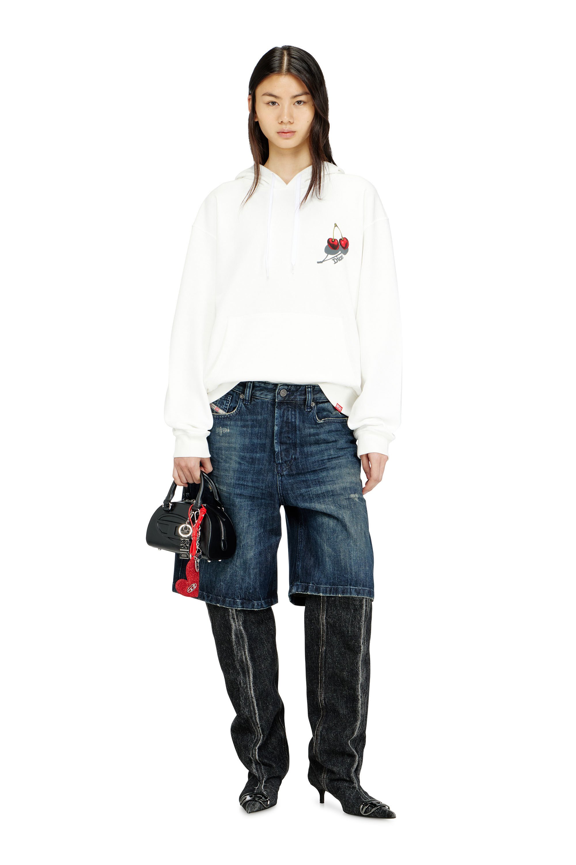 Diesel - SV-S-NORM-HOOD-CHER, Unisex's Hoodie in cotton with cherry graphic in ホワイト - 5