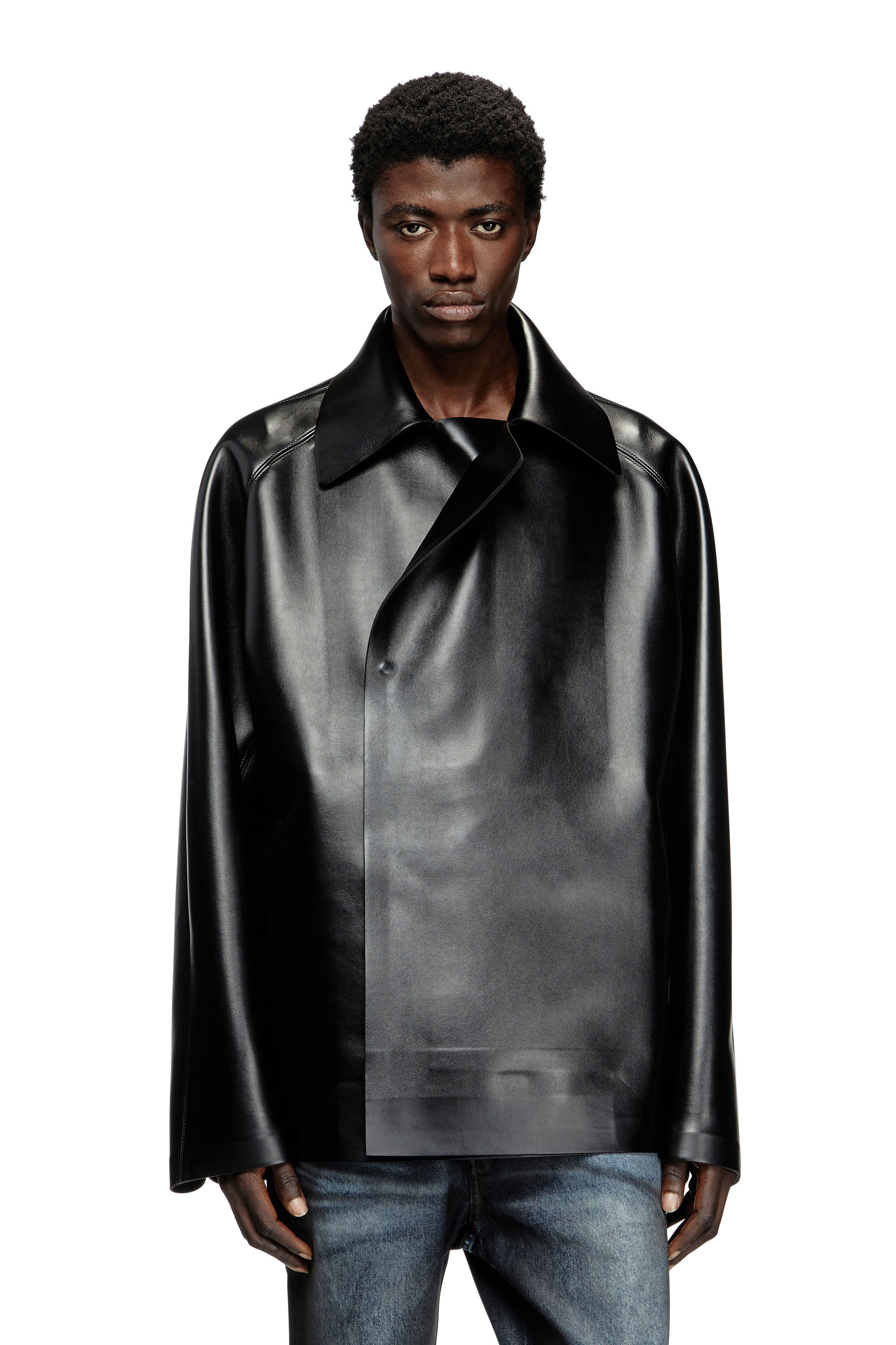 Diesel - J-MARKUS, Unisex's Oversized neoprene-bonded tailored jacket in ブラック - 3