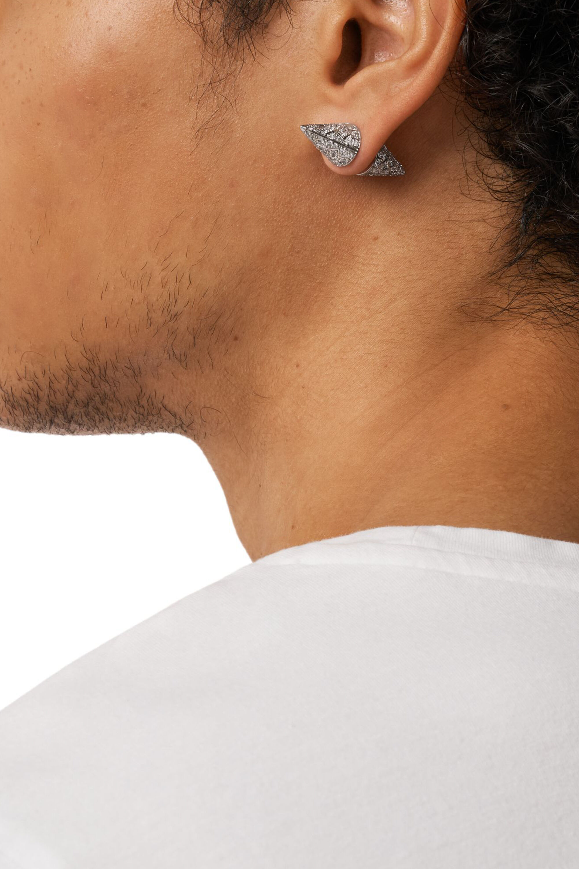 DX1658040 JEWELLERY Silver-tone brass stud earrings｜シルバー