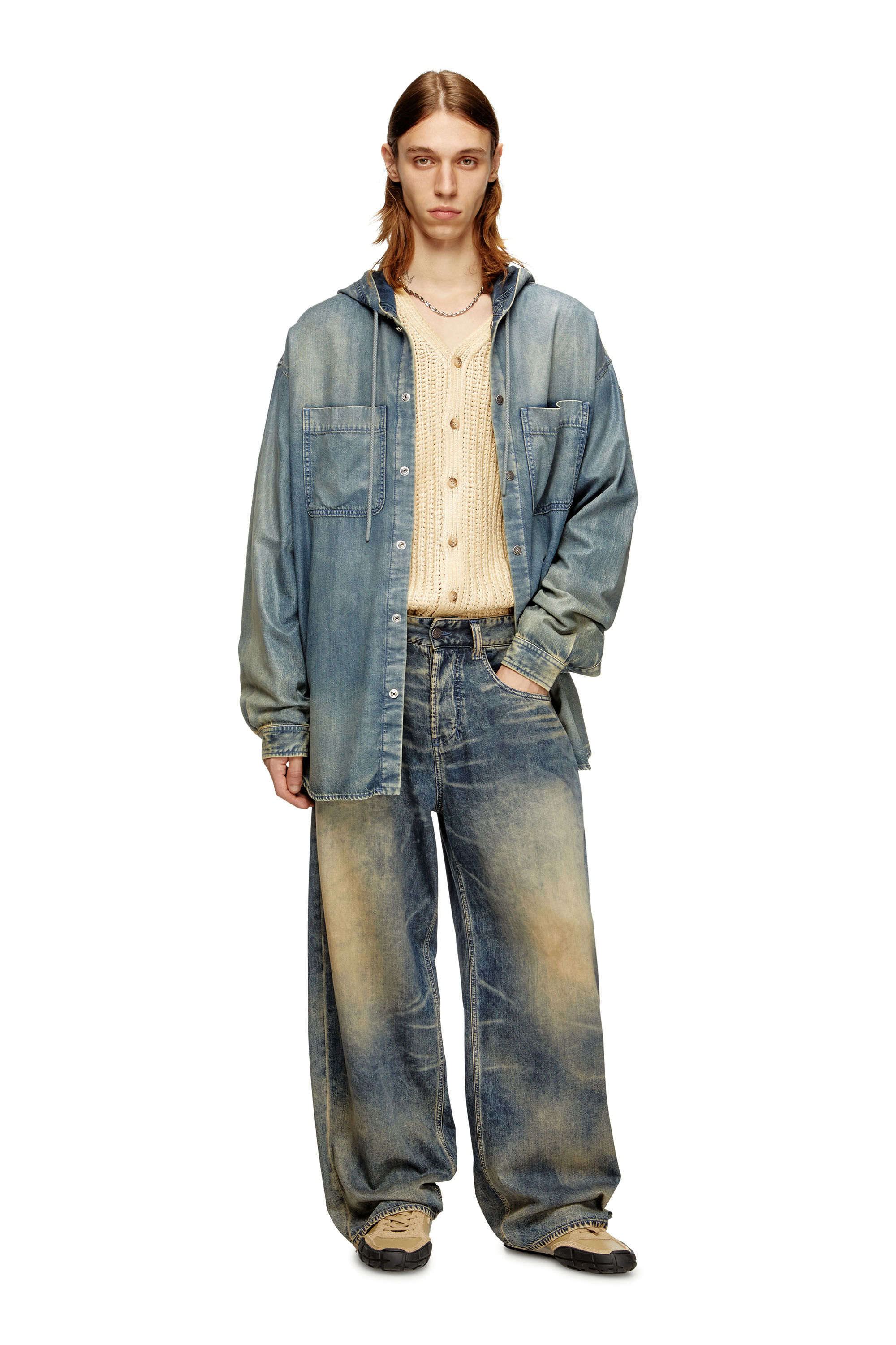 Diesel - Unisex's Relaxed Jeans 1997 D-Enim-M 0CEBB, ミディアムブルー - 1