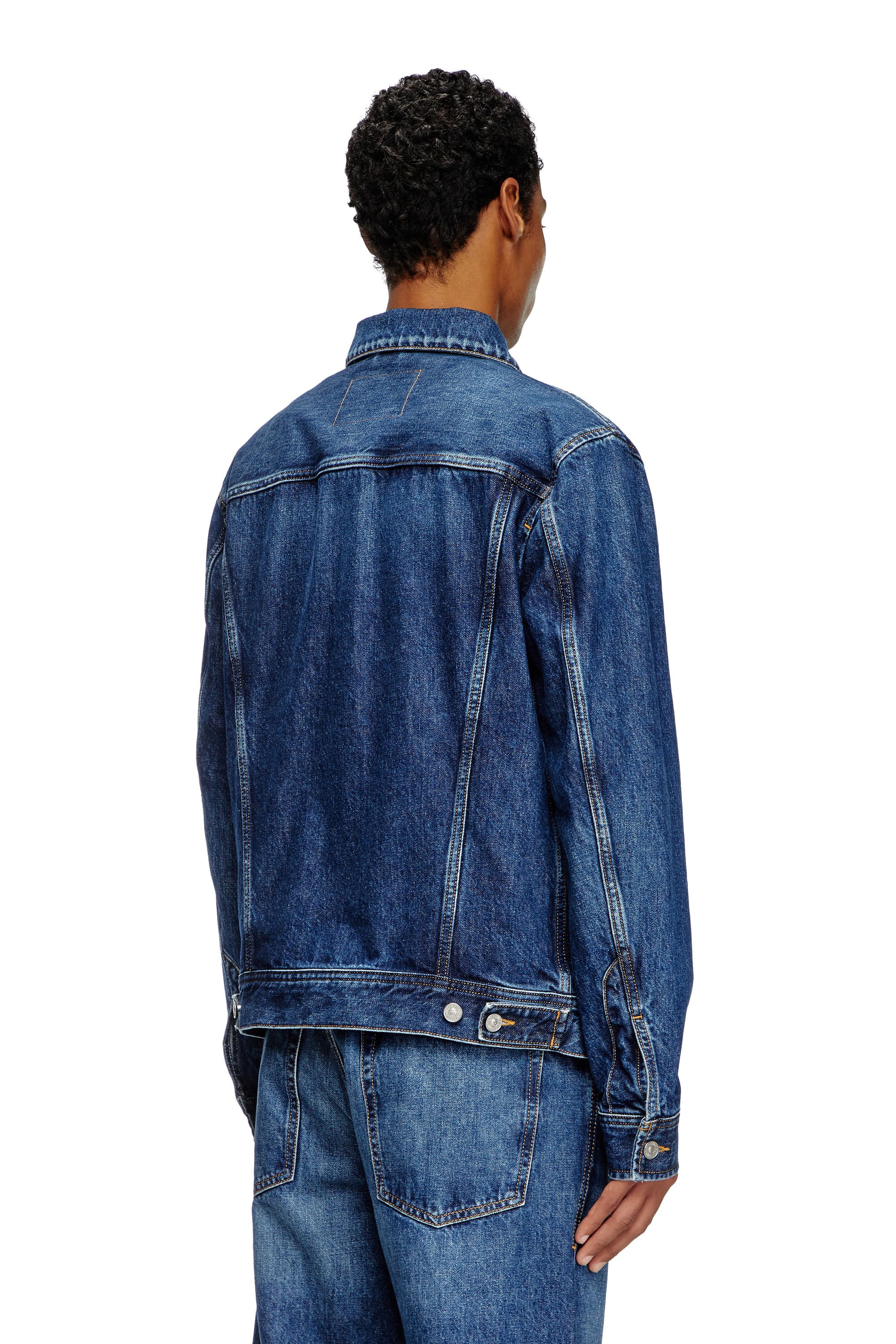 Diesel - D-BARCY, Male's Regular-fit trucker jacket in ミディアムブルー - 5