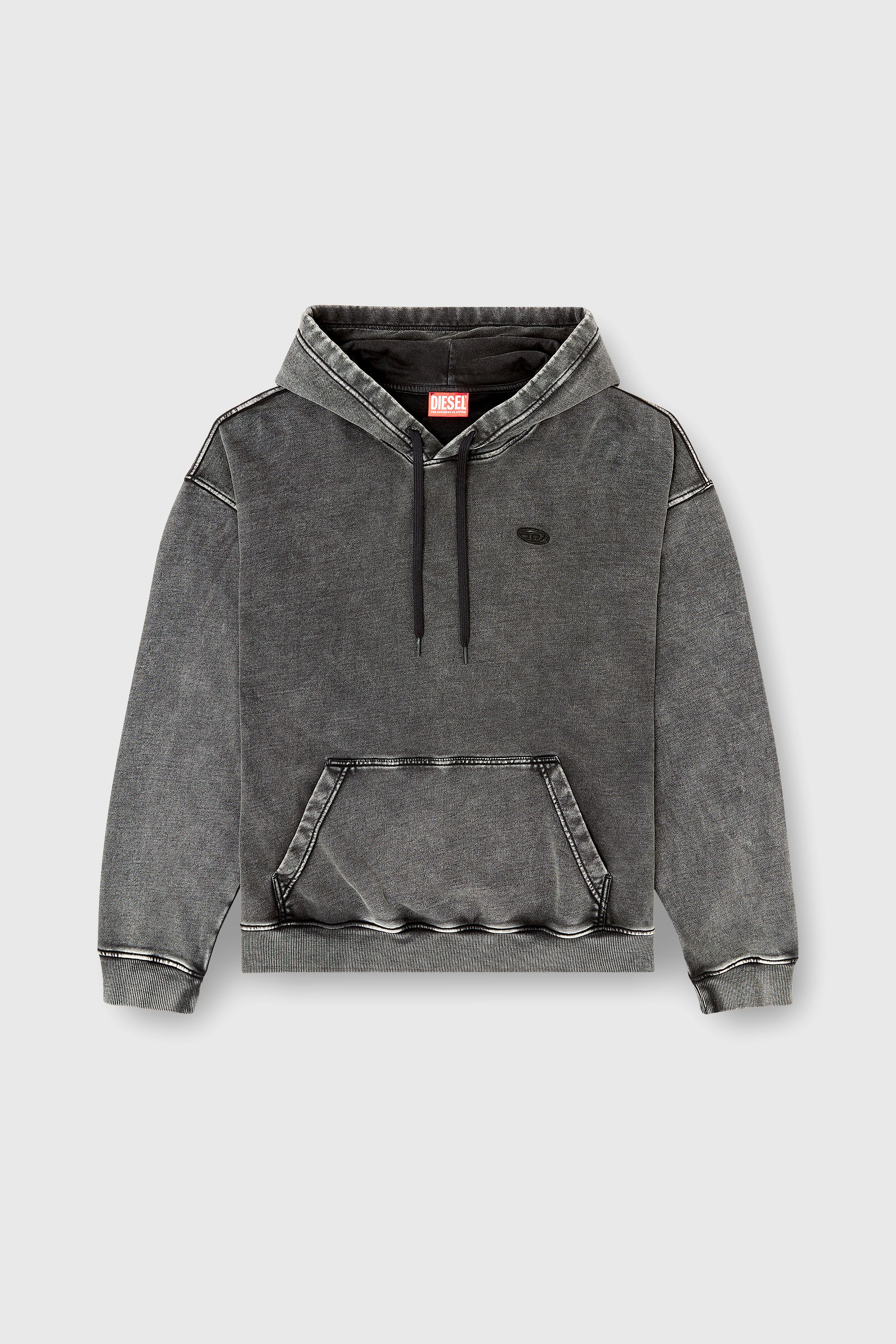 Diesel - S-BOXT-HOOD-DEN, Male's プルオーバーパーカー in ダークグレー - 2
