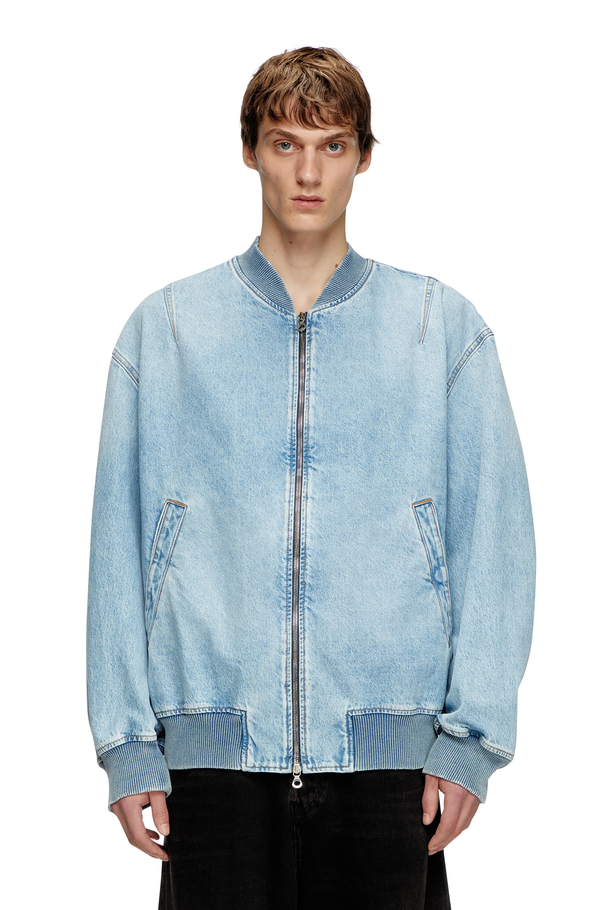 Women's Padded jacket in utility-style denim | Blue | Diesel