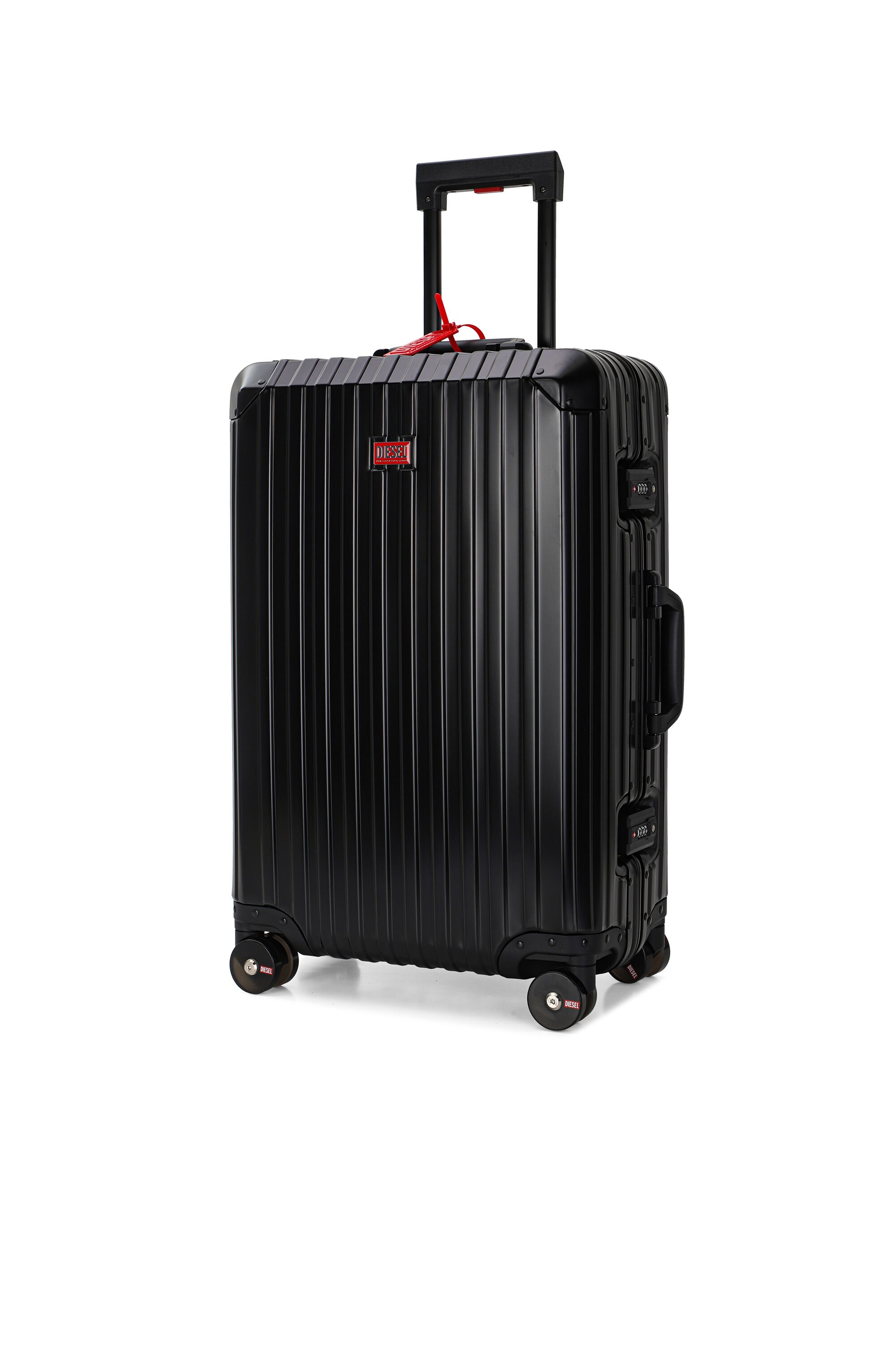 Diesel - DIESEL ALUMINUM TROLLEY- DSL002, Unisex's Aluminum Carry-On Luggage 24" in ブラック - 5