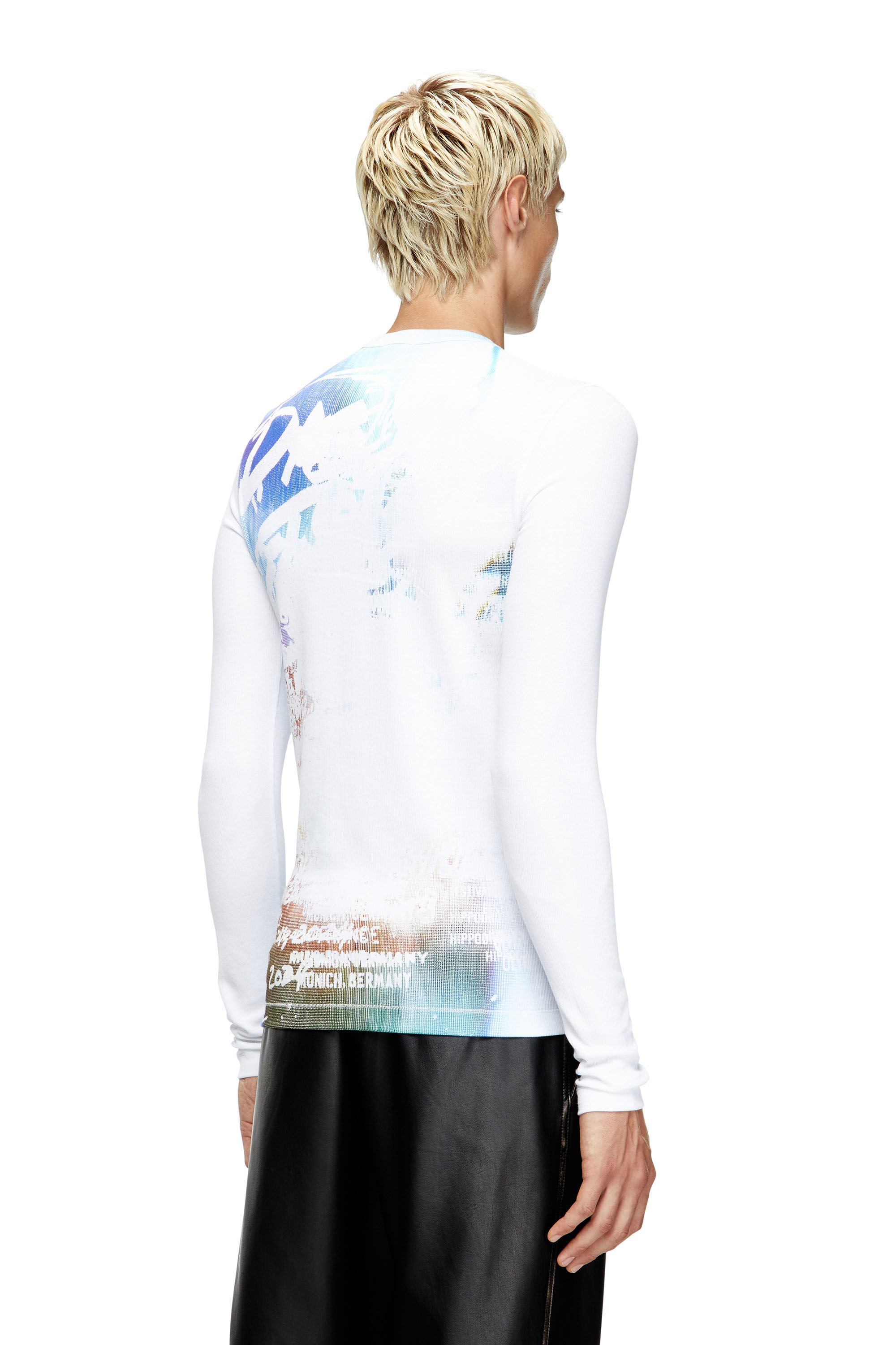 Diesel - T-RIBBER-LS-T3, Male's Long-sleeve T-shirt with graffiti print in null - 4