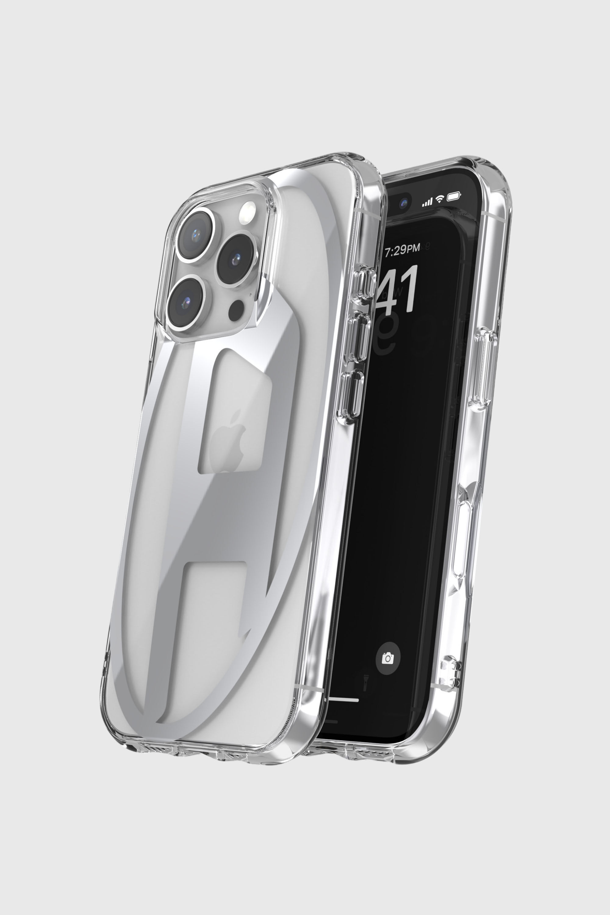 Diesel - 60140 AOP CASE, Unisex's Oval D Mirror Case for iP 16 Pro in シルバー - 4