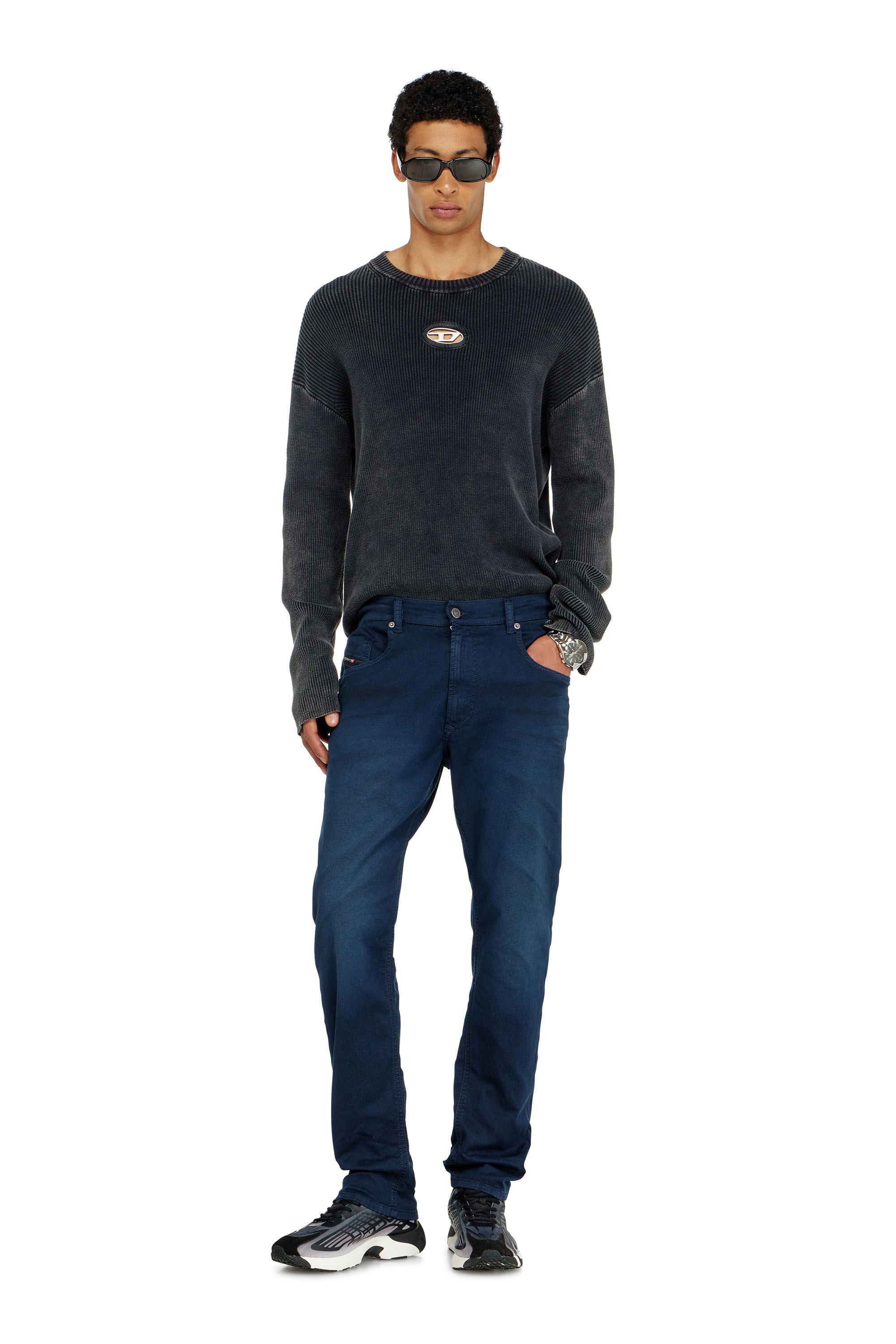 Diesel - Male's Regular 2032 D-Krooley-BW Joggjeans&reg; 0670M, ダークブルー - 1