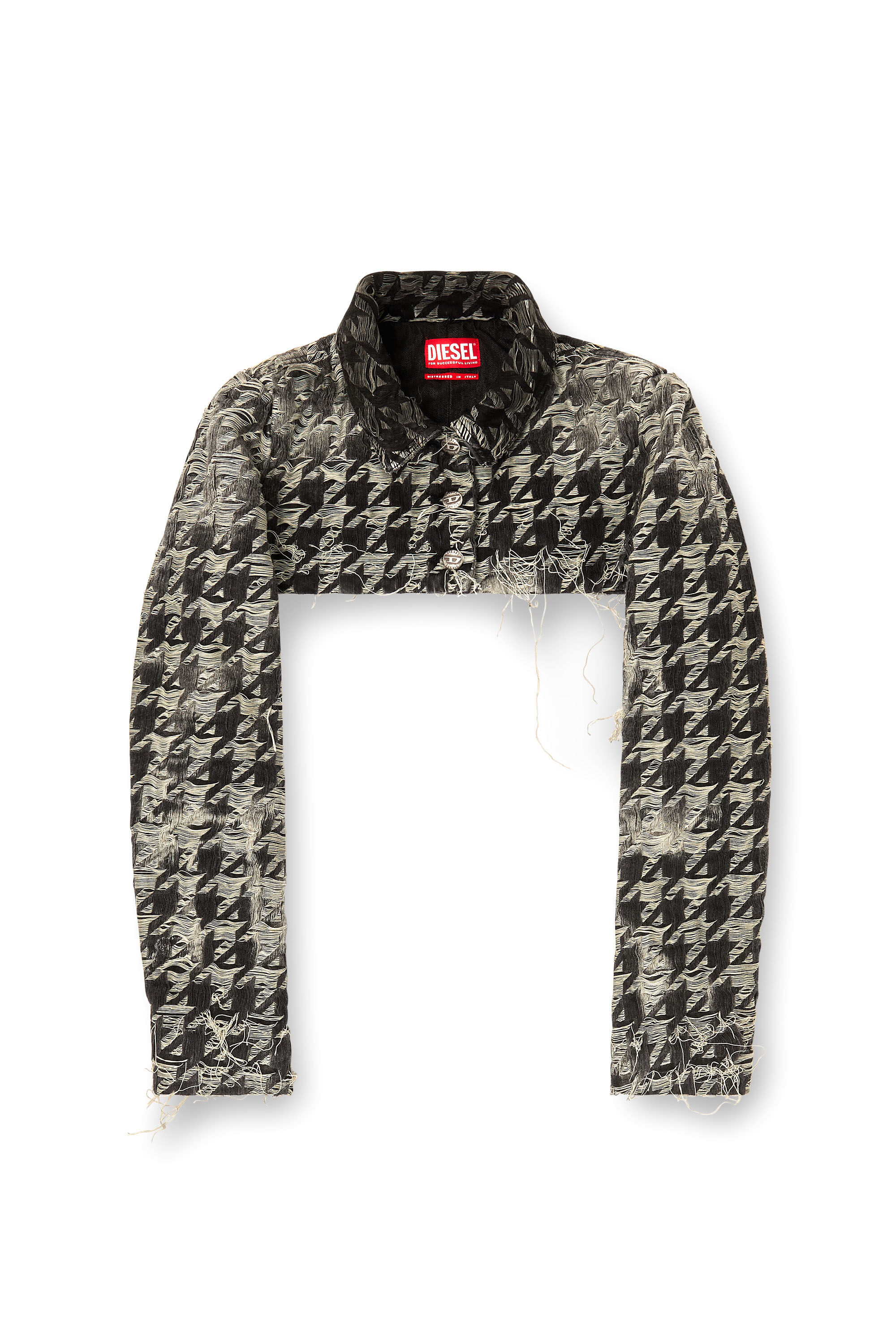 Diesel - DE-ANSIS-FSH2, Female's Shrug in houndstooth-weave denim in ブラック/ホワイト - 2