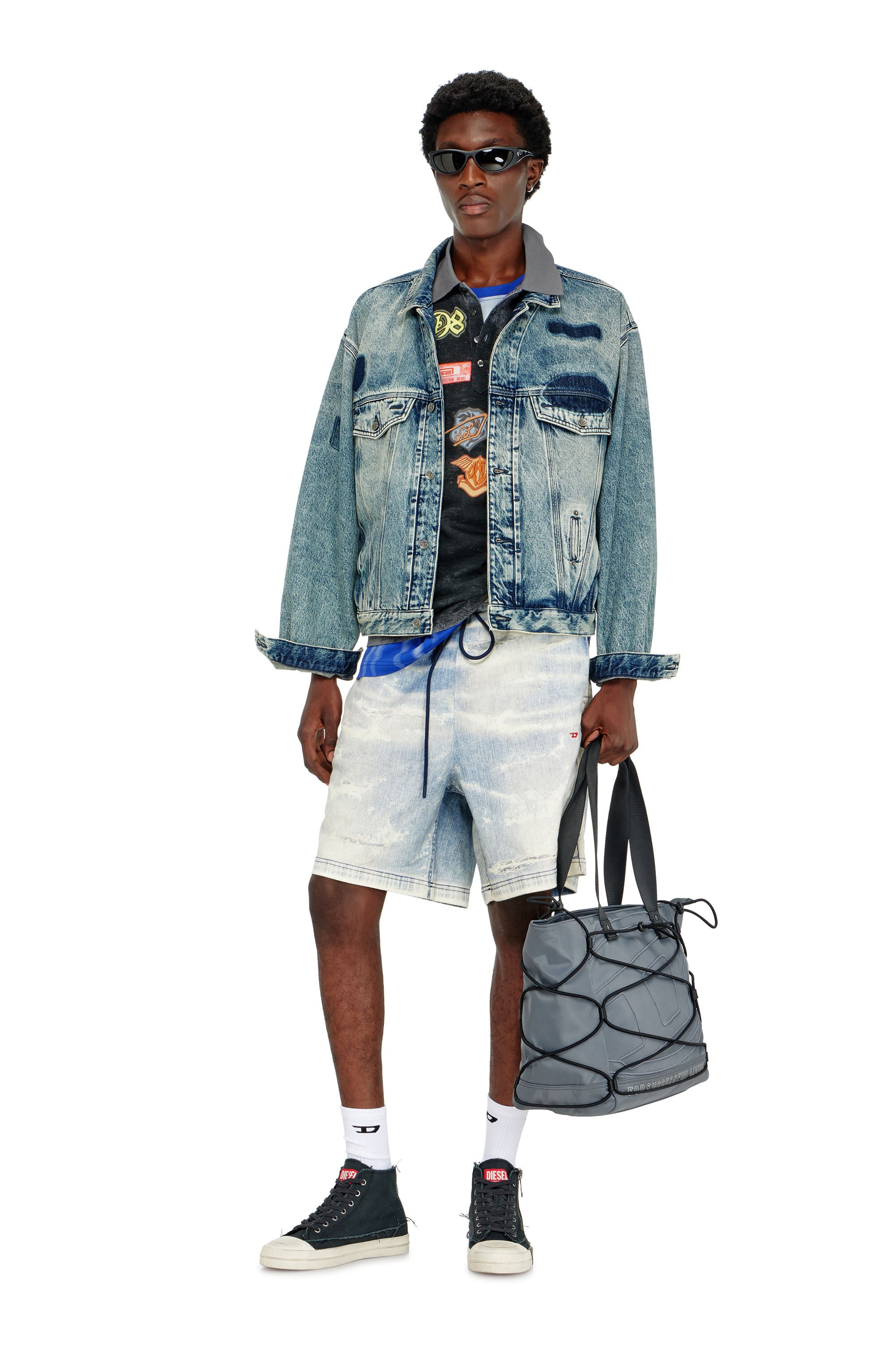 Diesel - D-DENVER-S2, Unisex's デニムジャケット in ミディアムブルー - 1