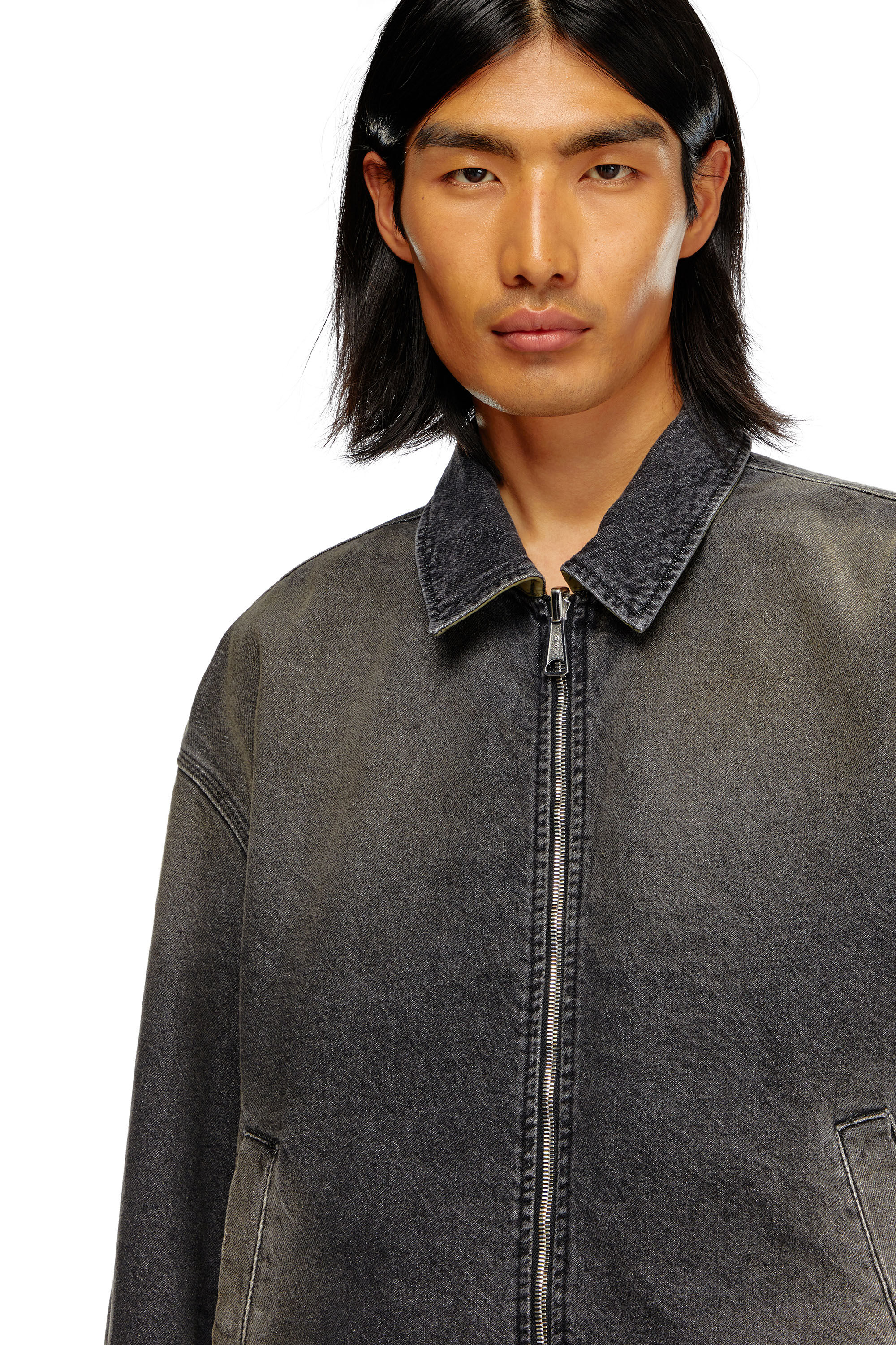 Diesel - D-STACK-S, Male's Reversible jacket in denim and nylon in ブラック - 4
