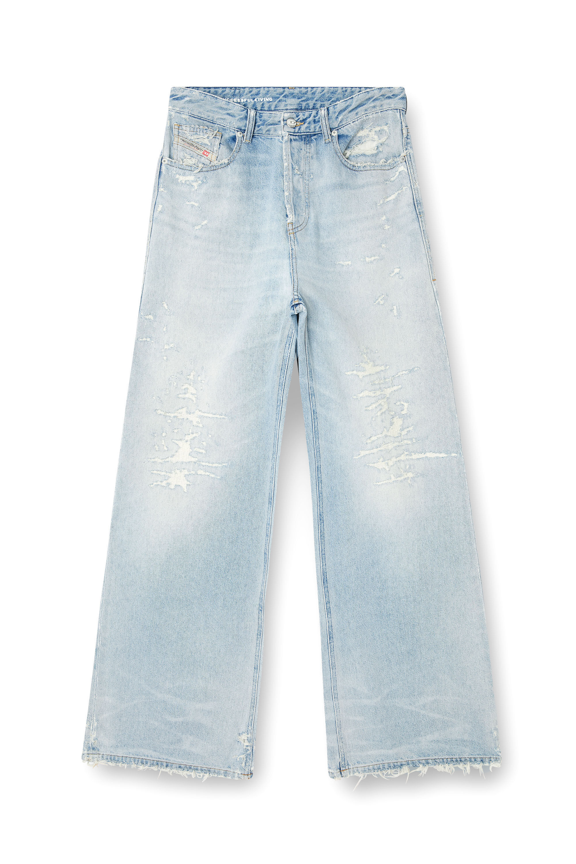 DIESEL 1996 D SIRE ダメージ ウォッシュ ワイド デニムパンツ Straight Jeans 1996 D-Sire | Black | Diesel