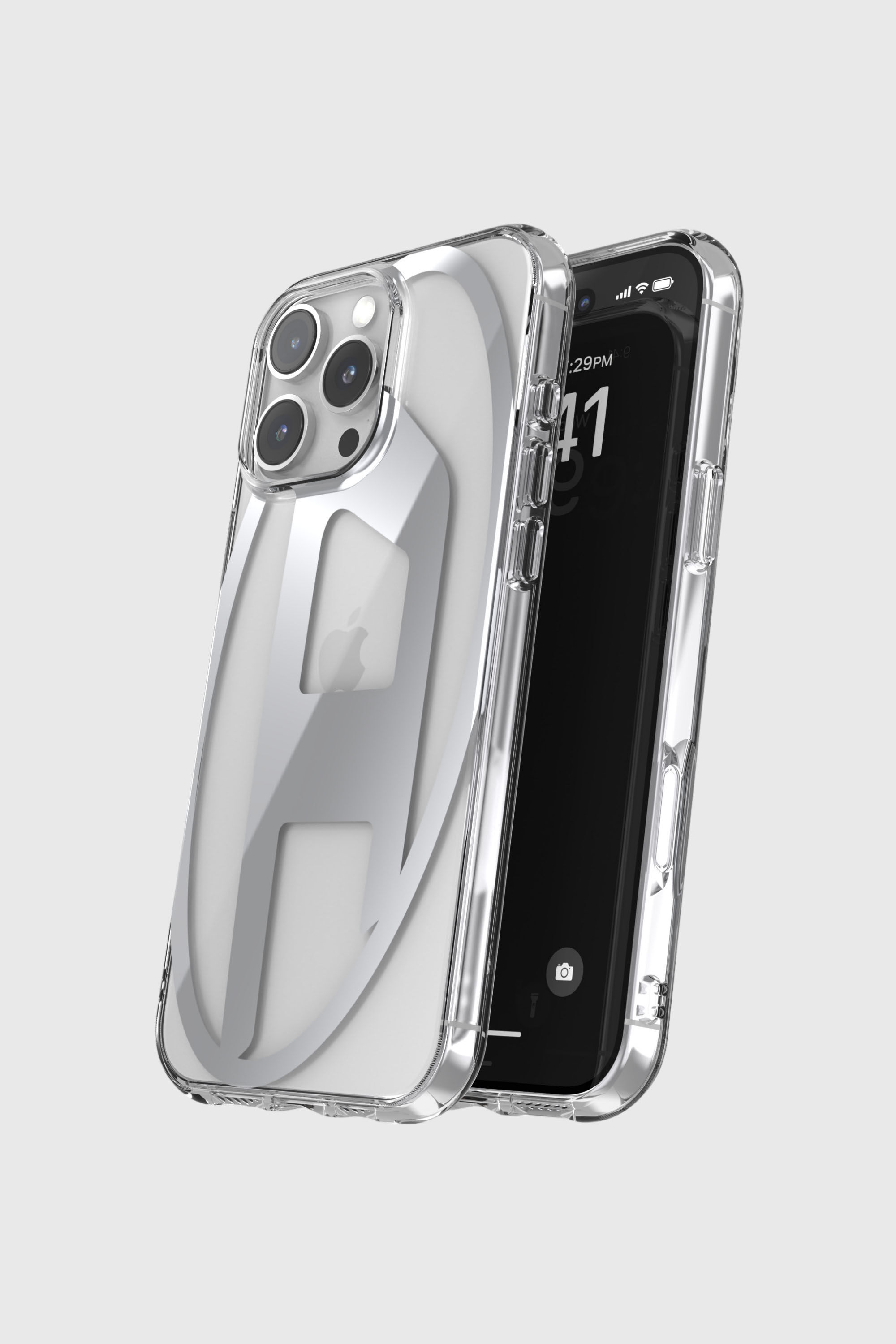 Diesel - 60142 AOP CASE, Unisex's Oval D Mirror Case for iP 16 Pro Max in シルバー - 4