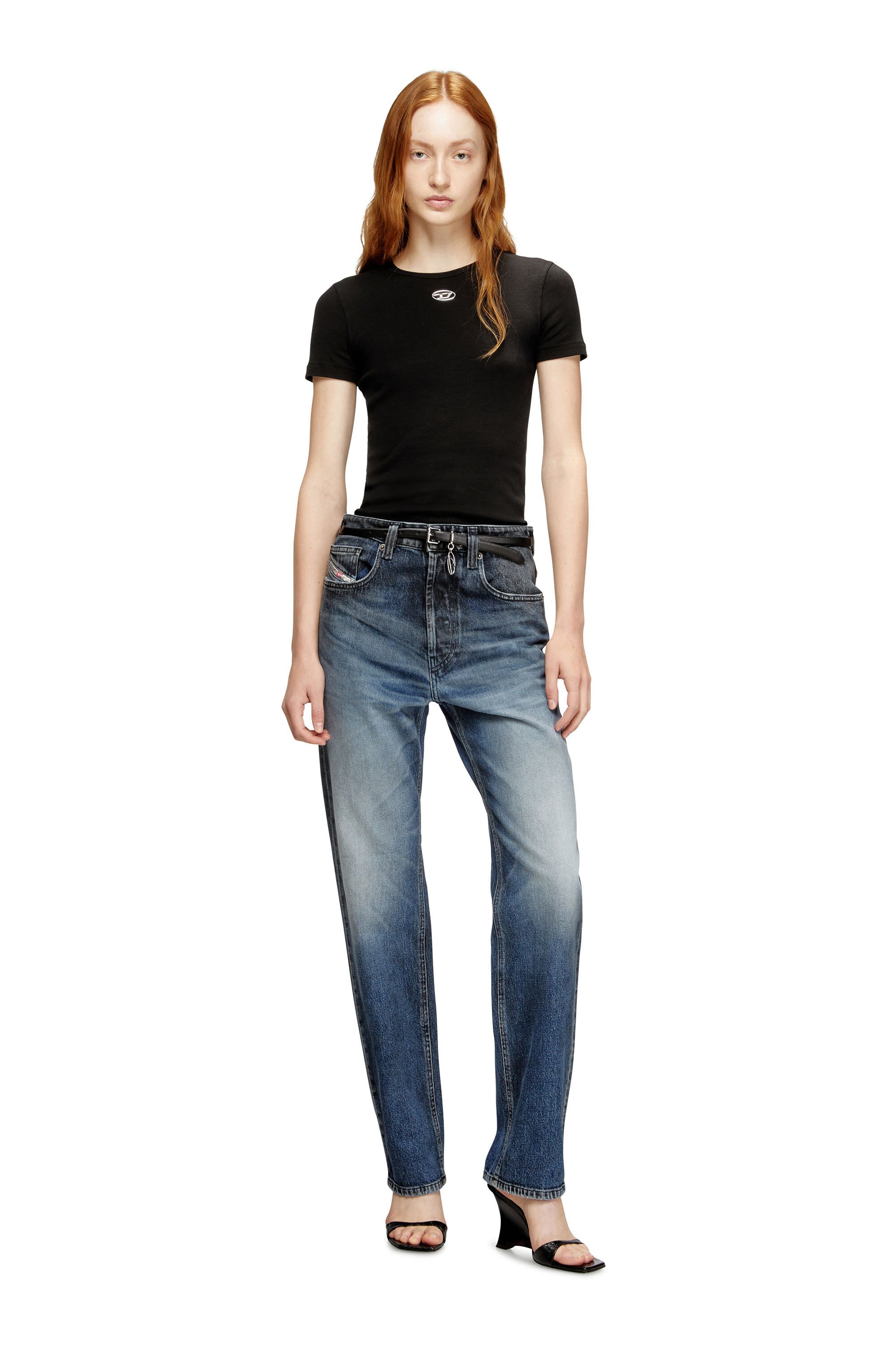 Diesel - T-ELE-LONG-OD, Female's 半袖トップ in ブラック - 1