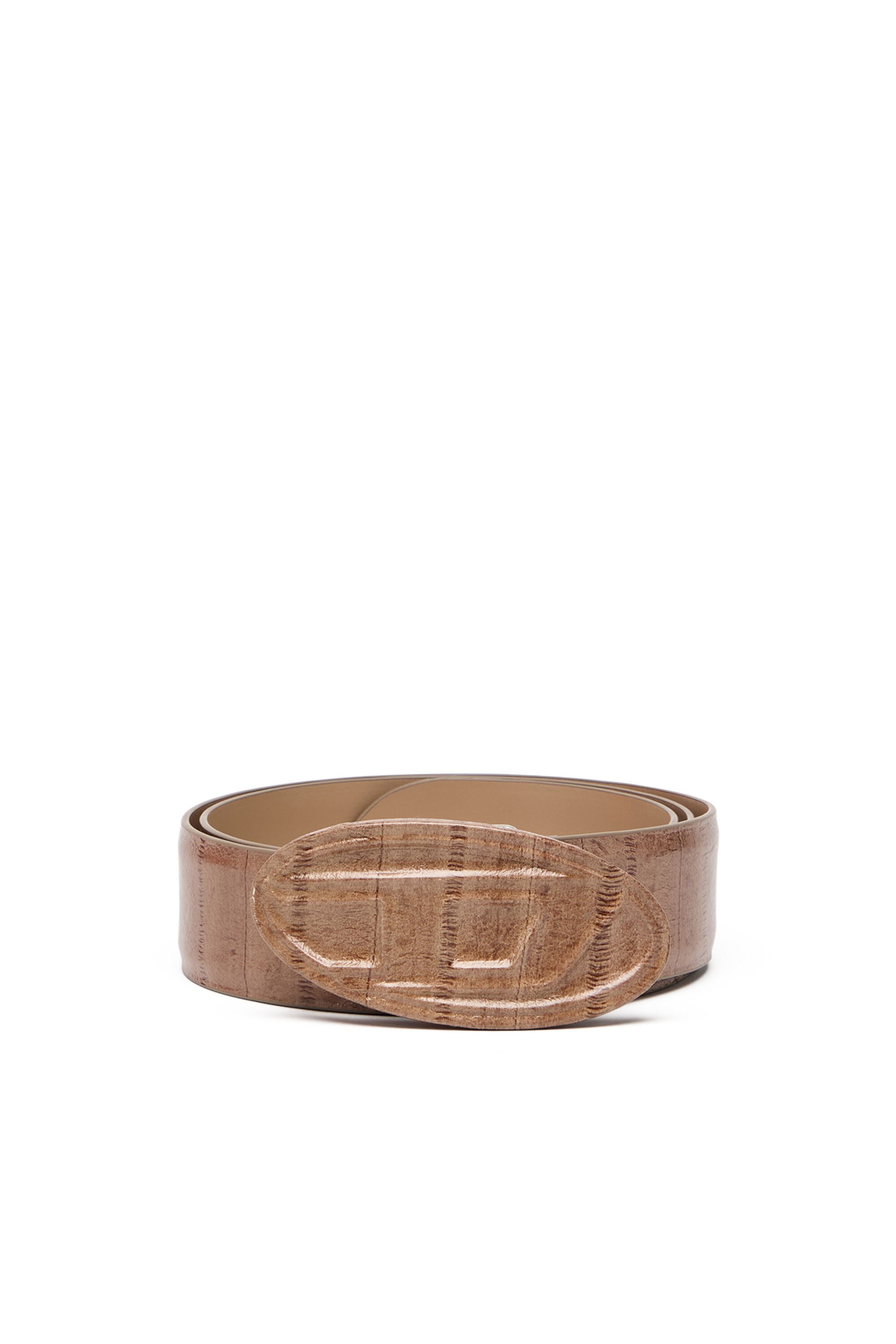 Diesel - B-1DR EMBRACED, Male's 4cm belt in eel-effect leather in ライトブラウン - 1