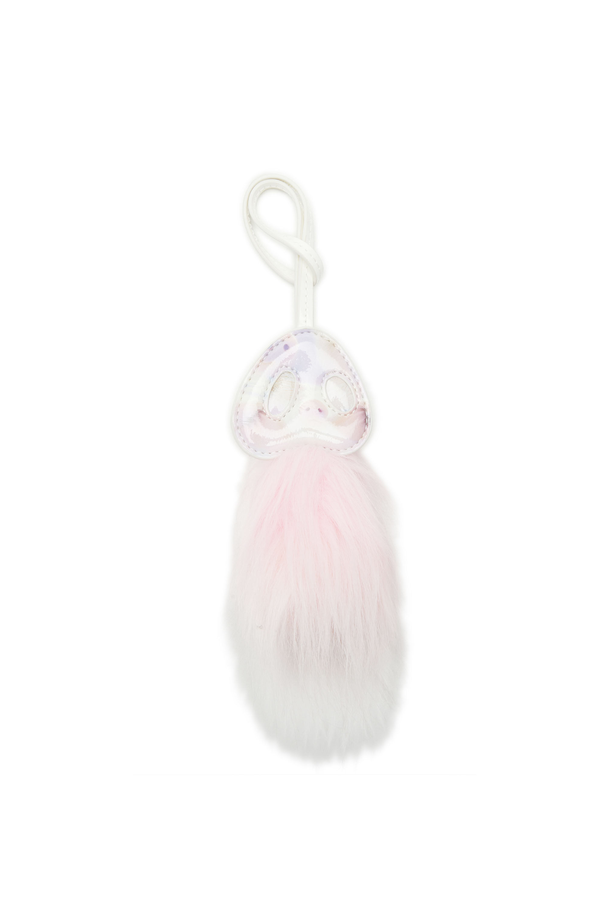 Diesel - FUR CHARMS I, Female's Pig's snout bag charm with fluffy detail in ピンク / ホワイト - 5
