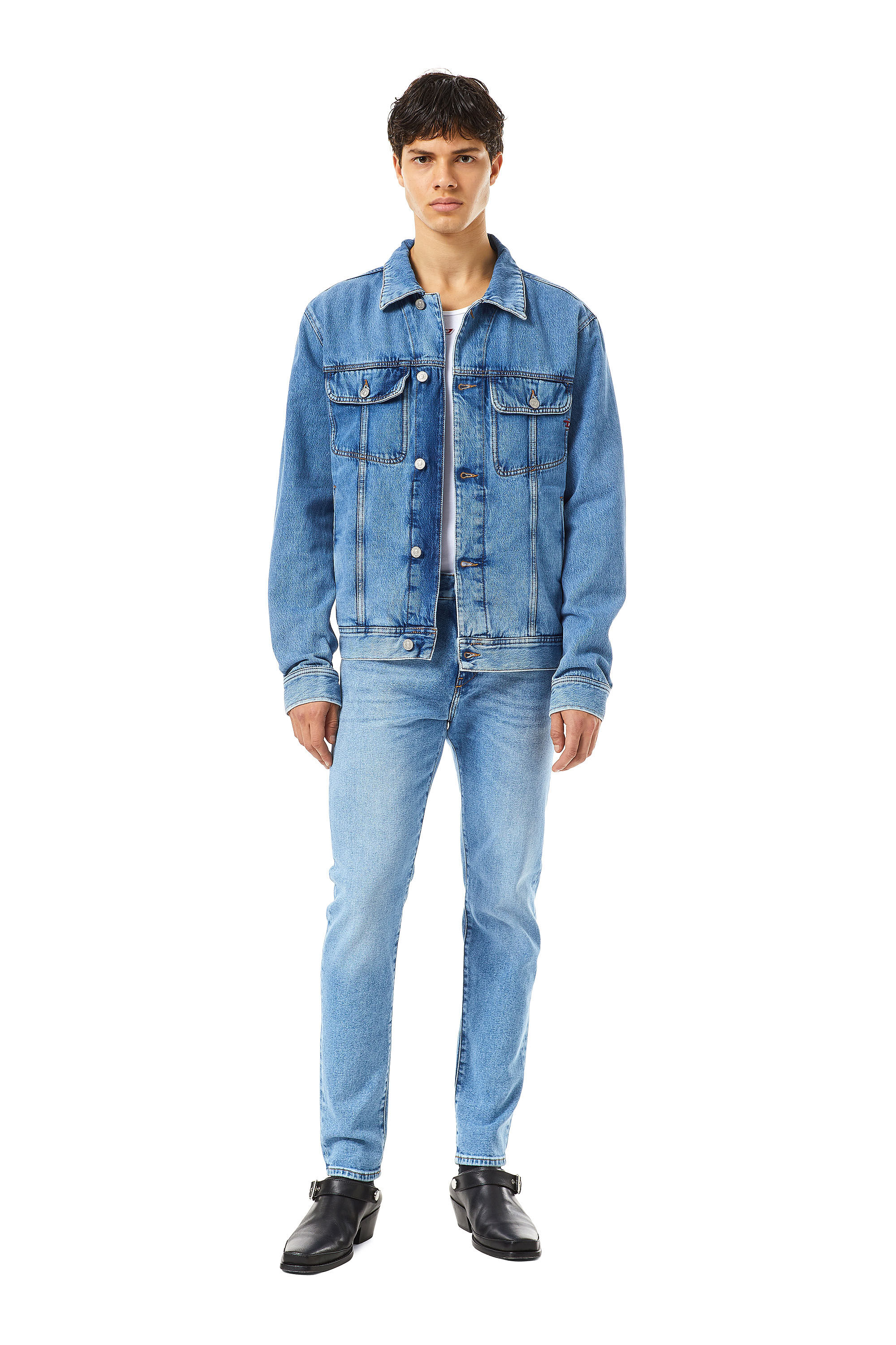 Diesel - D-BARCY TRUCKER JACKET, Male's Regular-fit trucker jacket in ミディアムブルー - 1