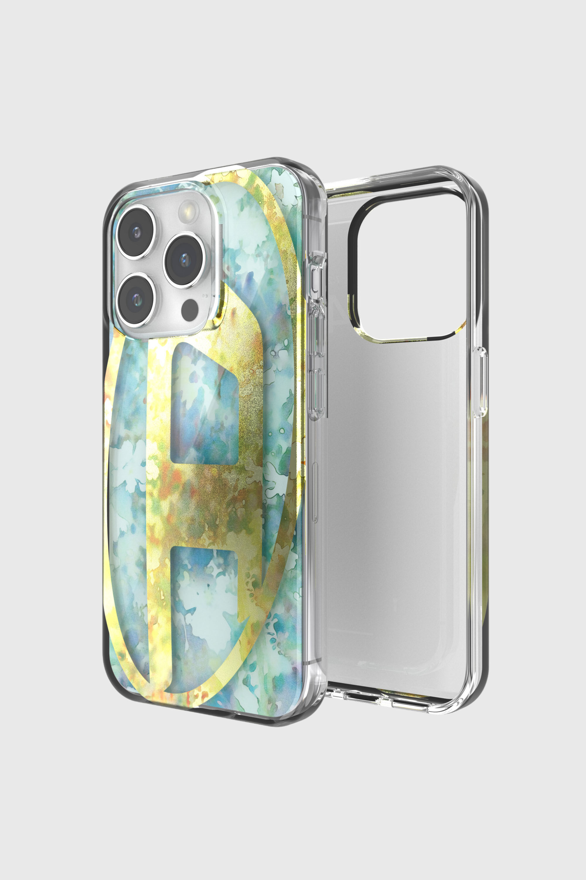 Diesel - 60064 AOP CASE, Unisex's iPhone 15 Pro in イエロー/ブルー - 1