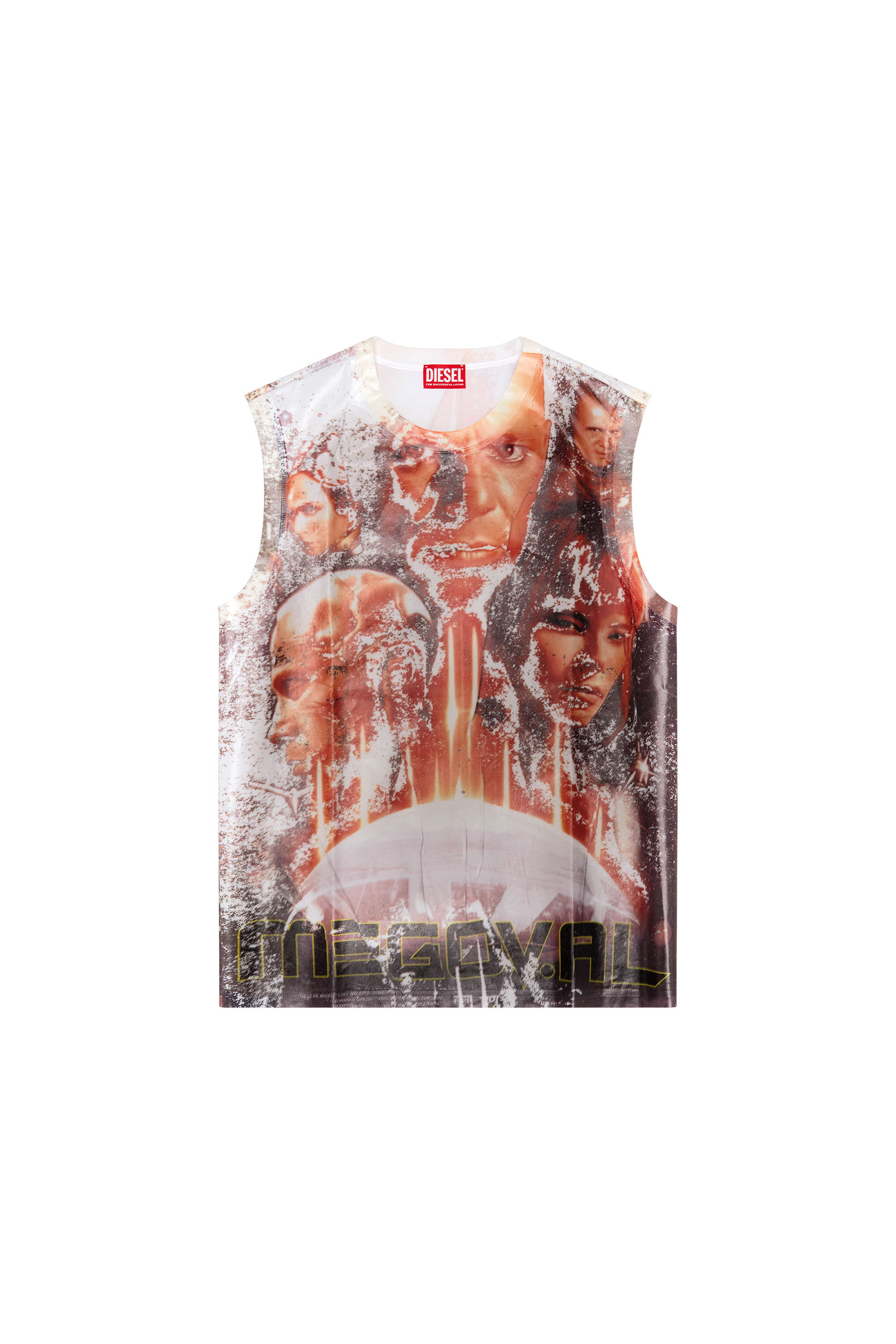 Diesel メンズ トップス T-BIRCO-P6 ディーゼル フィルム プリント シャイニー タンク トップ ｜ディーゼル（DIESEL ）公式オンラインストア