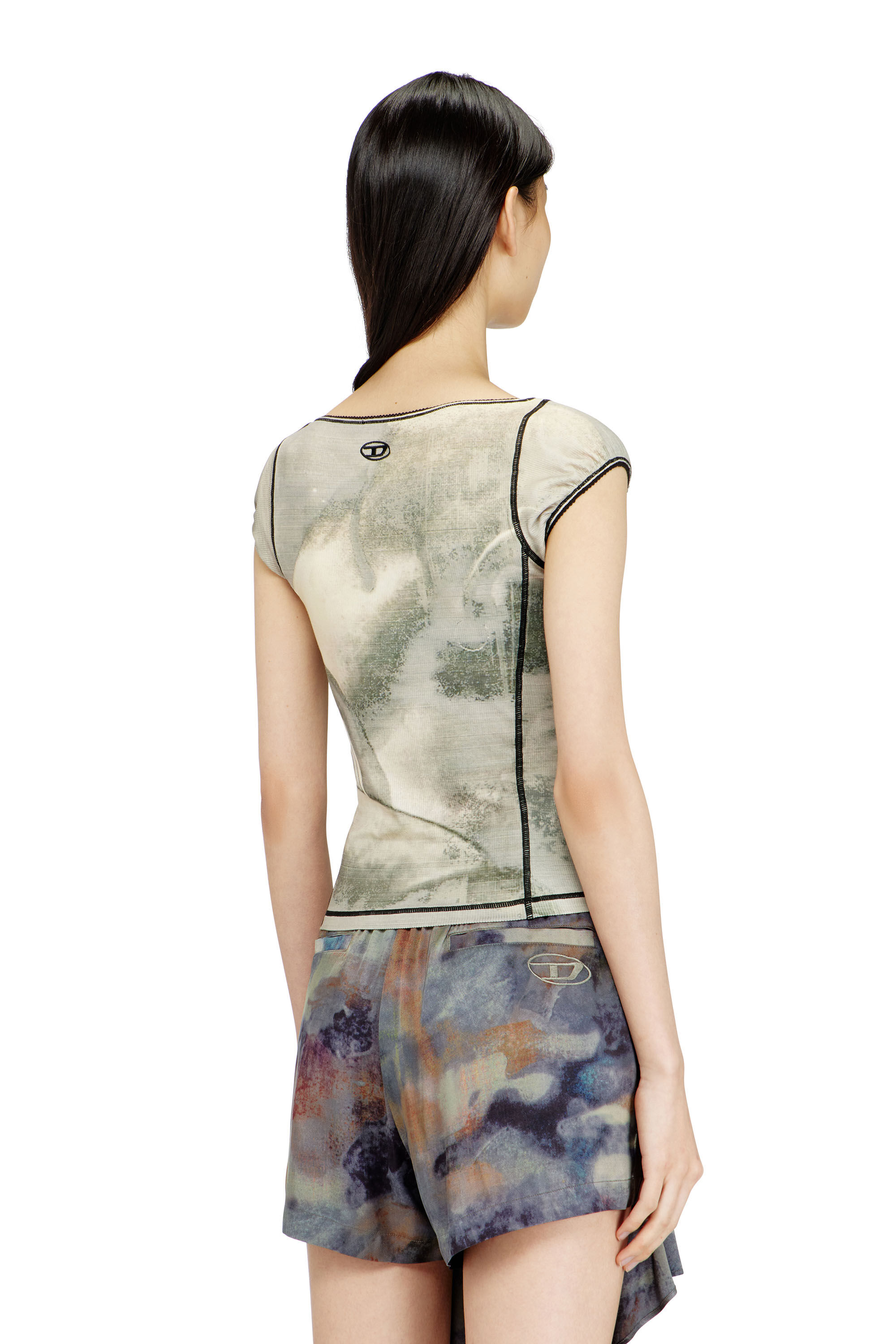 Diesel - T-ICATY, Female's Jersey top with digital print in ブルー/グリーン - 4