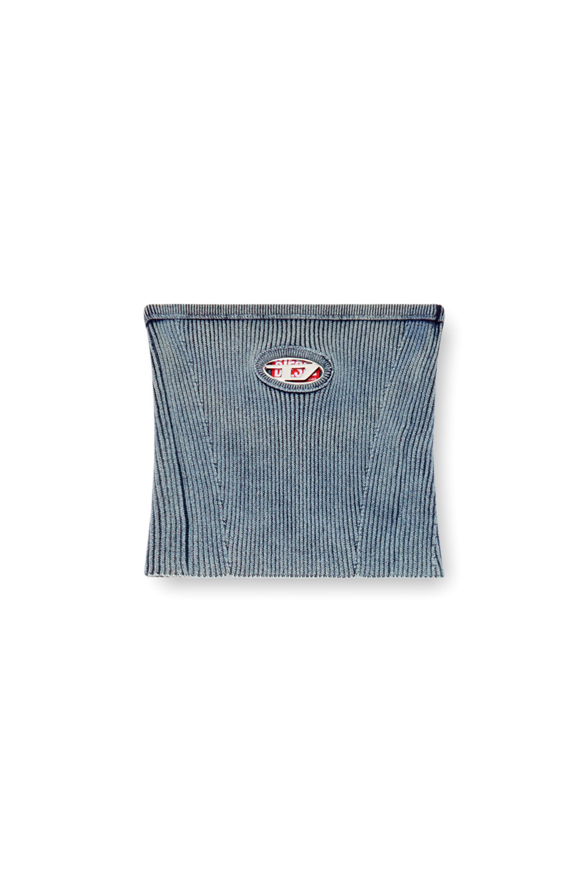 Diesel - M-CLARKSVILLEX-C, Female's Rib-knit tube top with Oval D in ダークブルー - 2