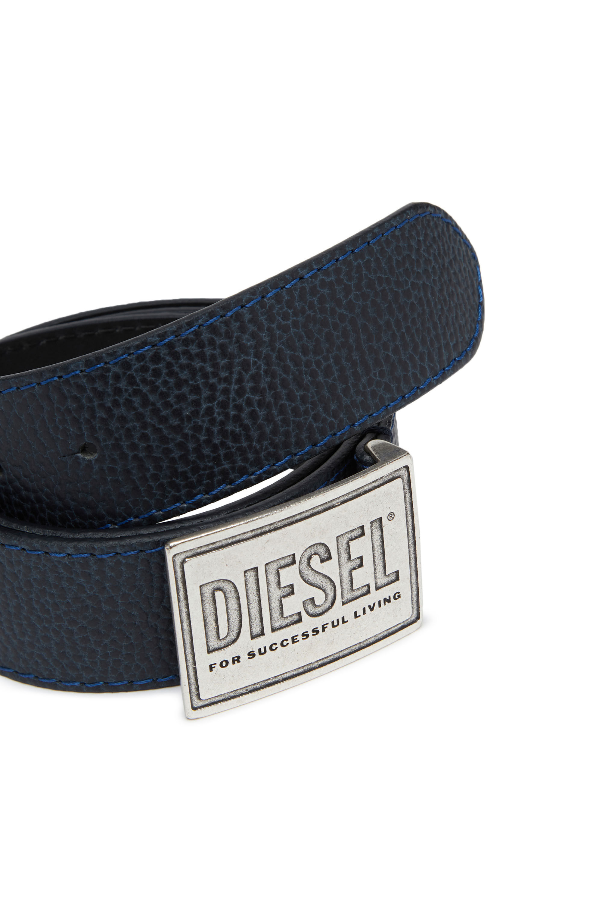 Diesel - B-GRAIN II, Male's レザーベルト in ブルー - 3