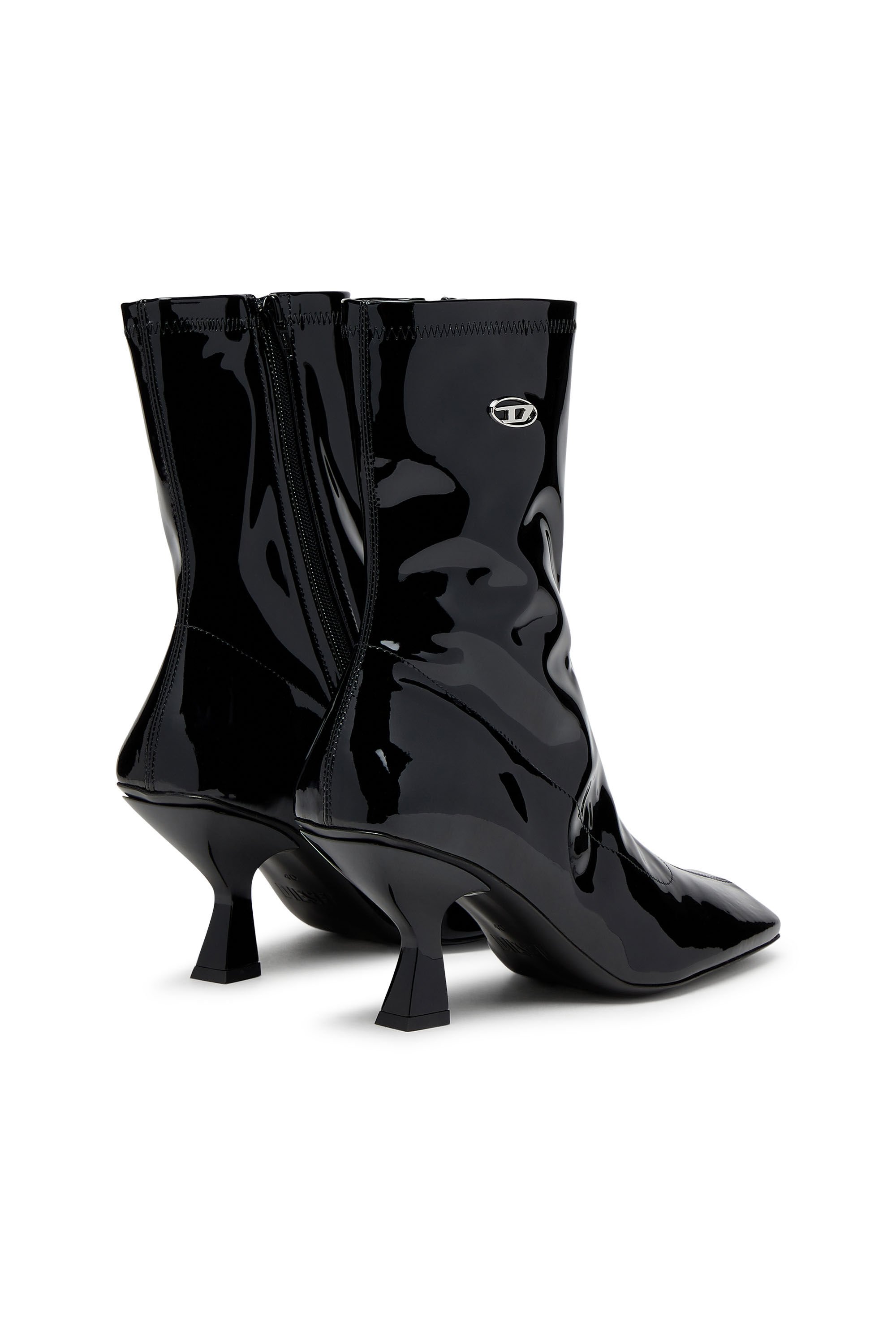 Diesel - D-AMBER MD BT, Female's D-Amber-Ankle boots in patent stretch PU in ブラック - 3
