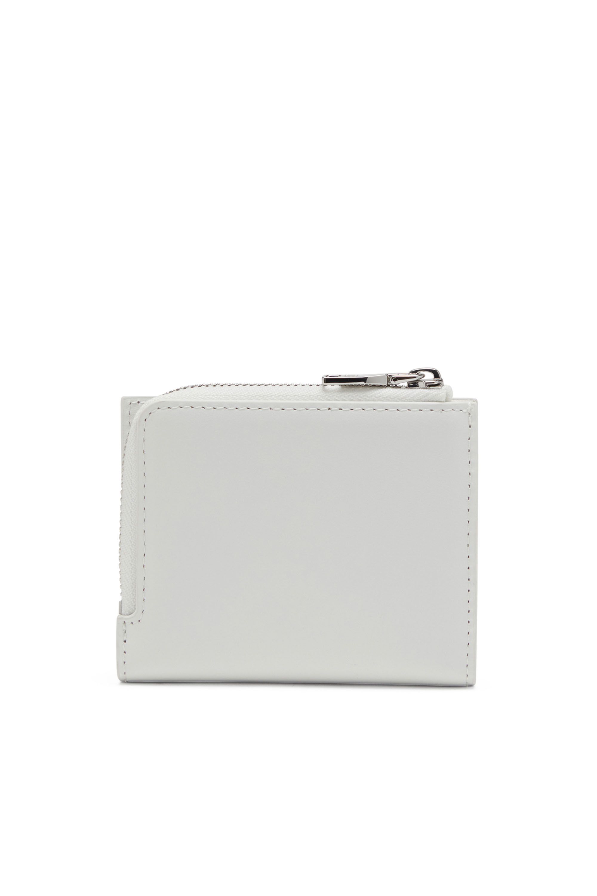 Diesel - 1DR CARD HOLDER ZIP L, Female's Bi-fold card holder in nappa leather in ホワイト - 2