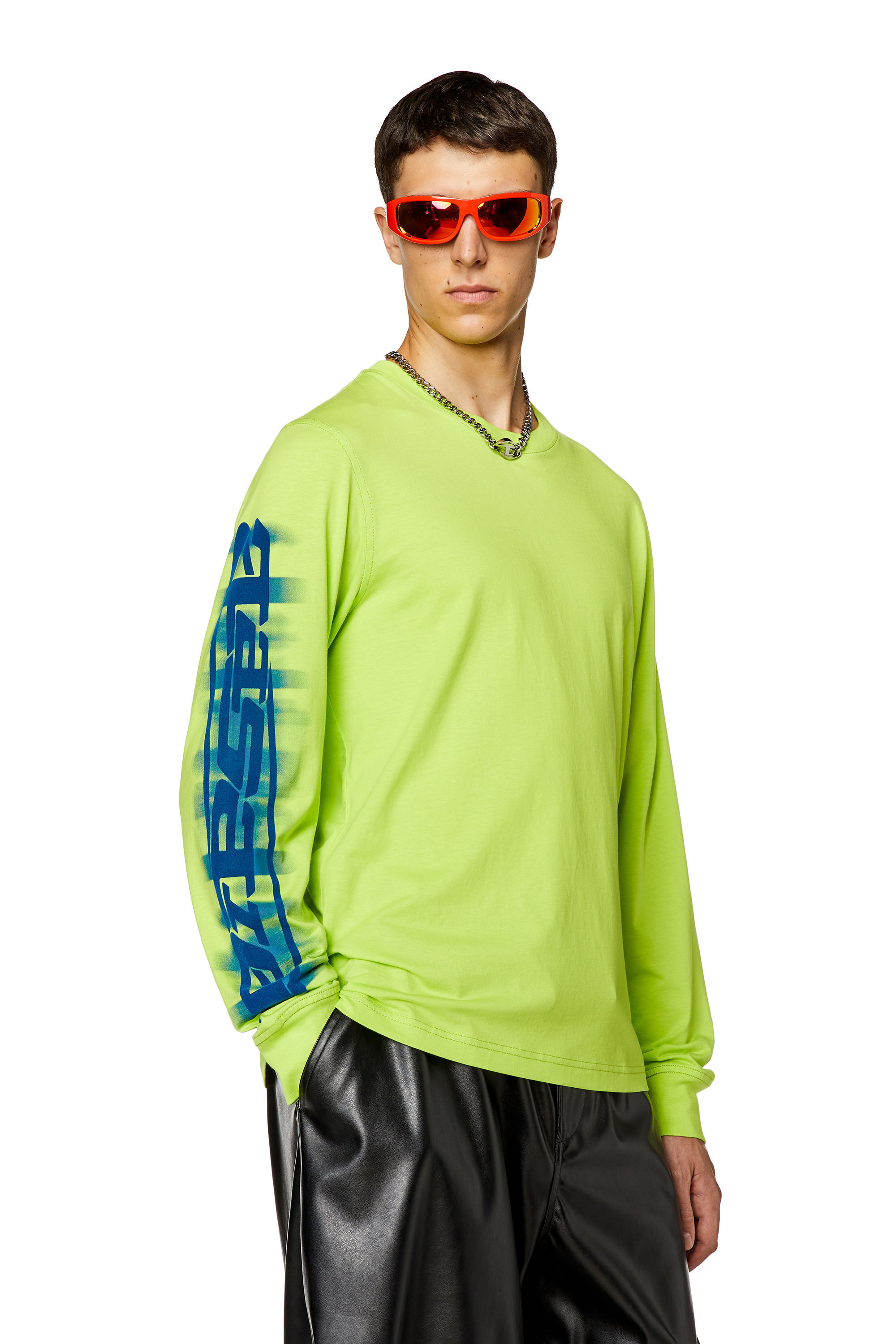 T-JUST-LS-SLITS-N2 Tシャツ 長袖｜グリーン｜メンズ｜DIESEL