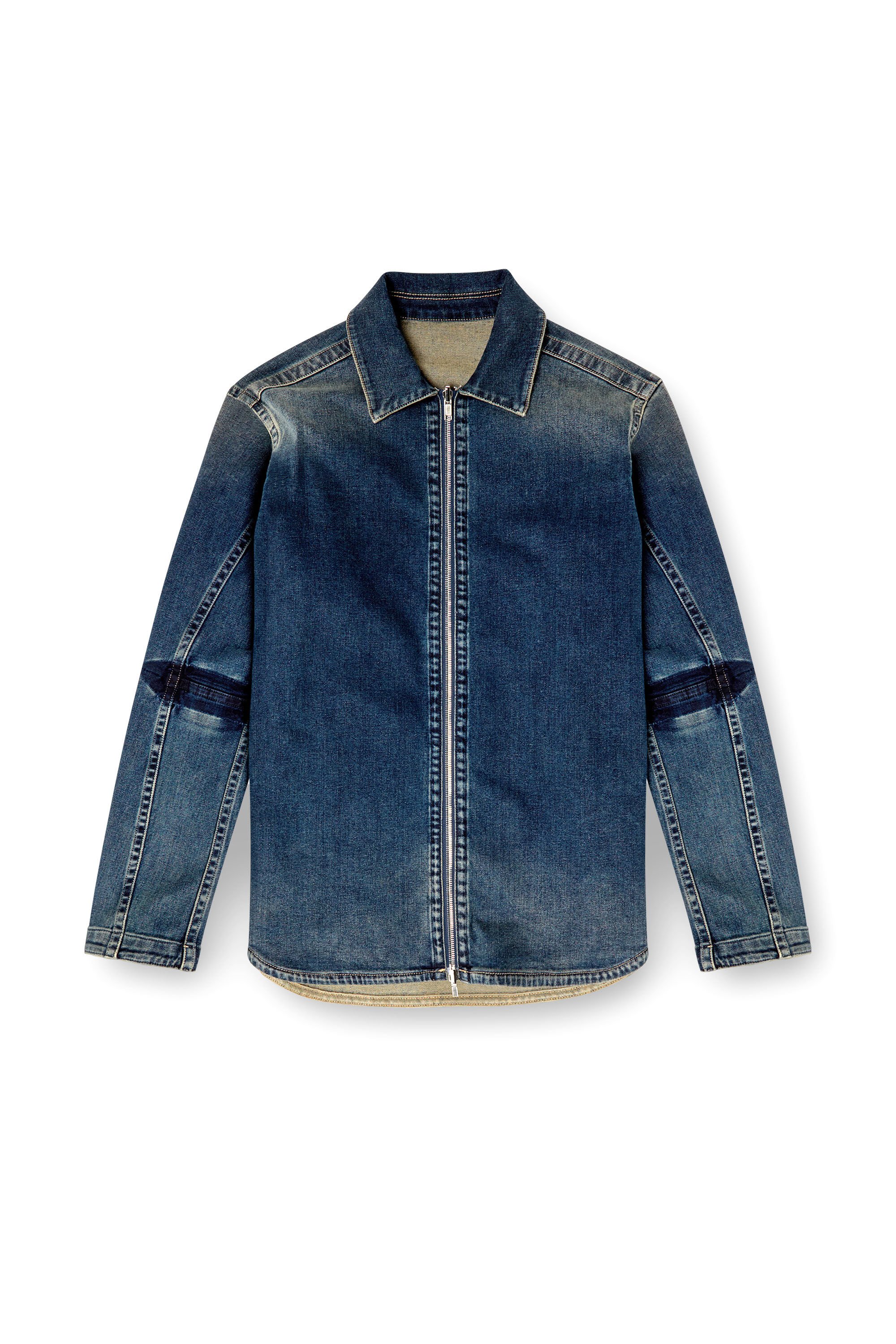 Diesel - D-SIMPLY-RE, Male's Zipped shirt in Rehab denim in ダークブルー - 2