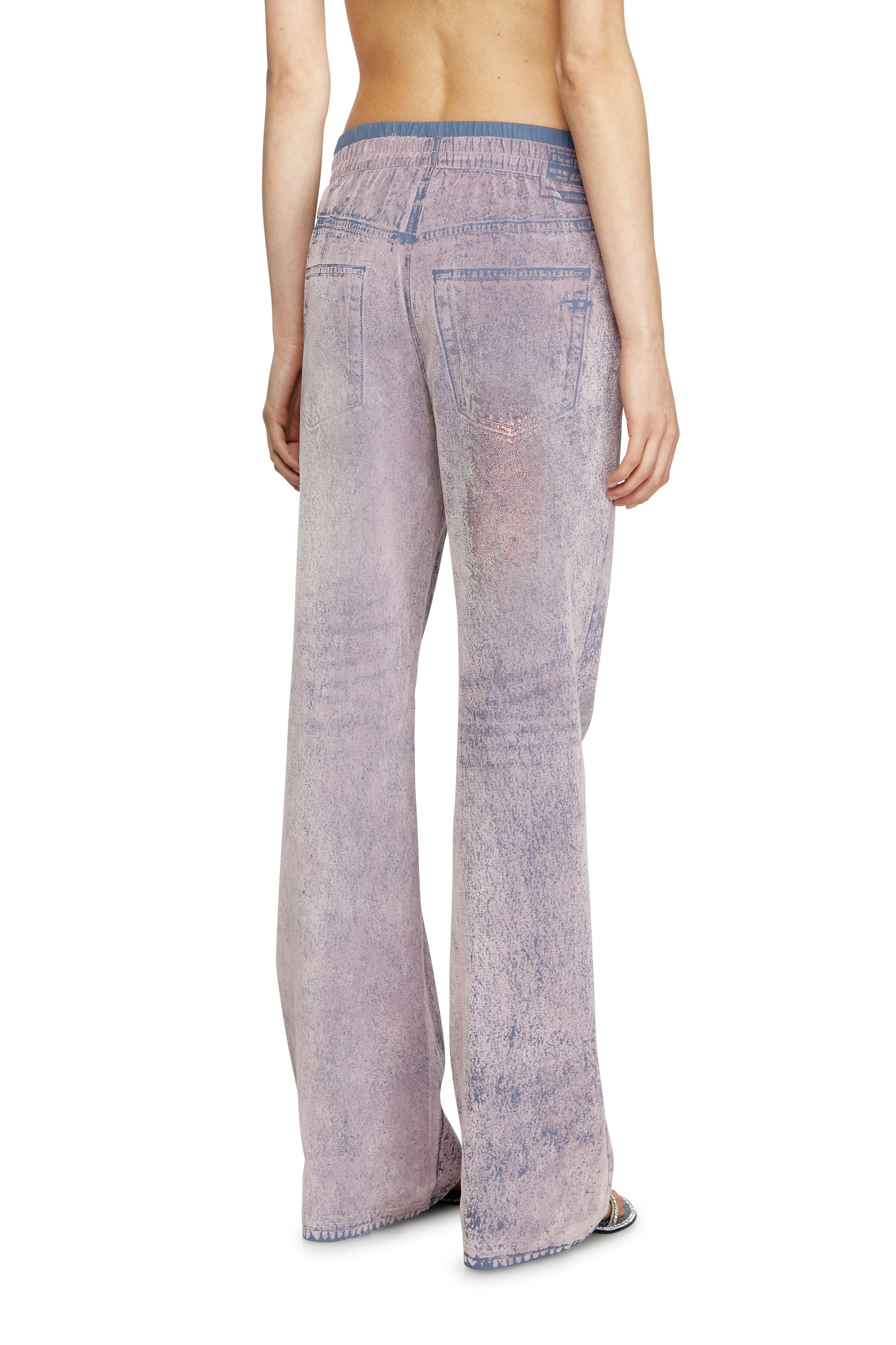 P-NERV Wide leg sweat pants with bleach treatment｜バイオレット｜ウィメンズ｜DIESEL