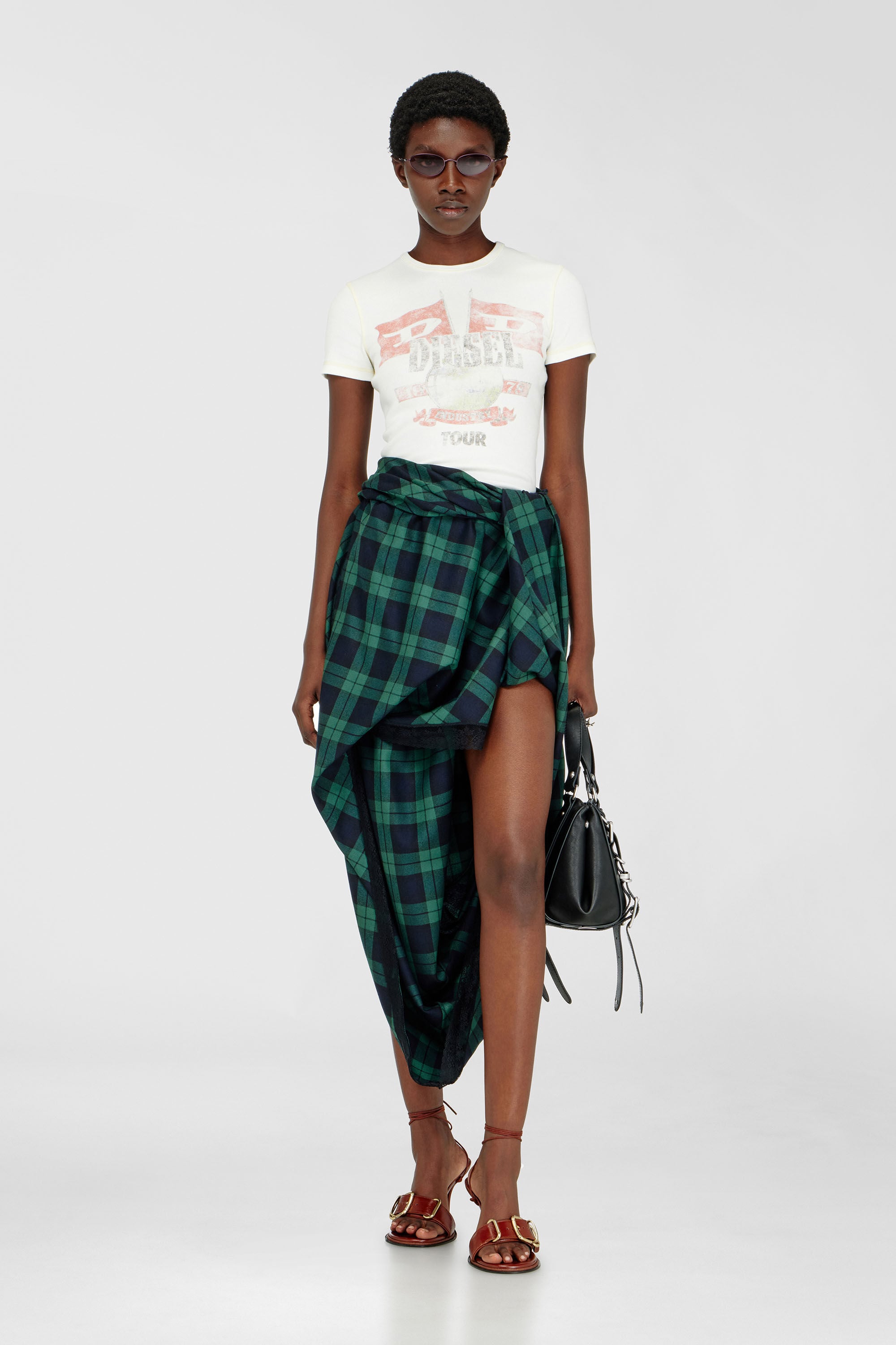 Diesel - T-MARSY-RIB, Female's Ribbed T-shirt with concert graphics in null - 1
