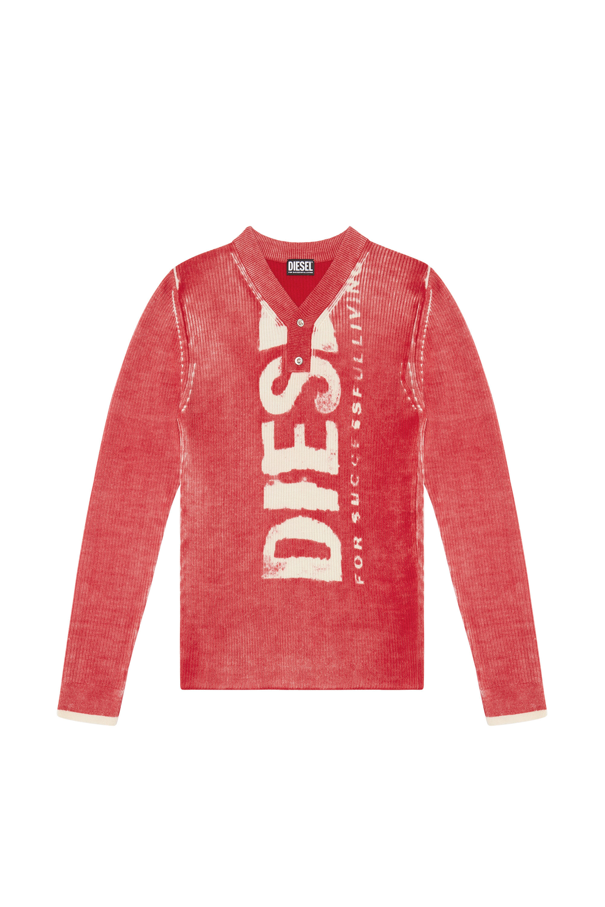 Diesel - K-ATULLUS, Male's ロゴ ニット in レッド - 2