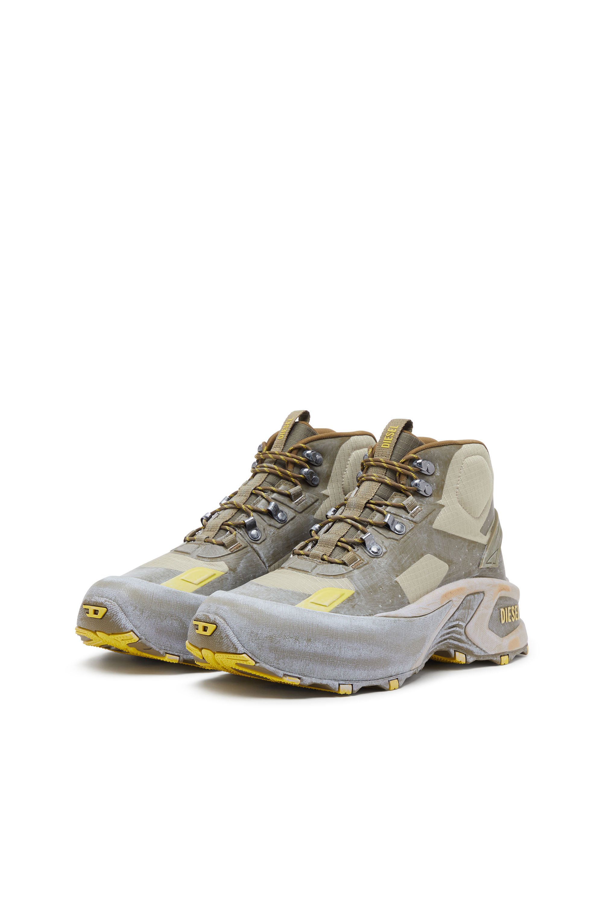 Diesel - D-CAGE HIKING, Male's スニーカー in グリーン/イエロー - 8