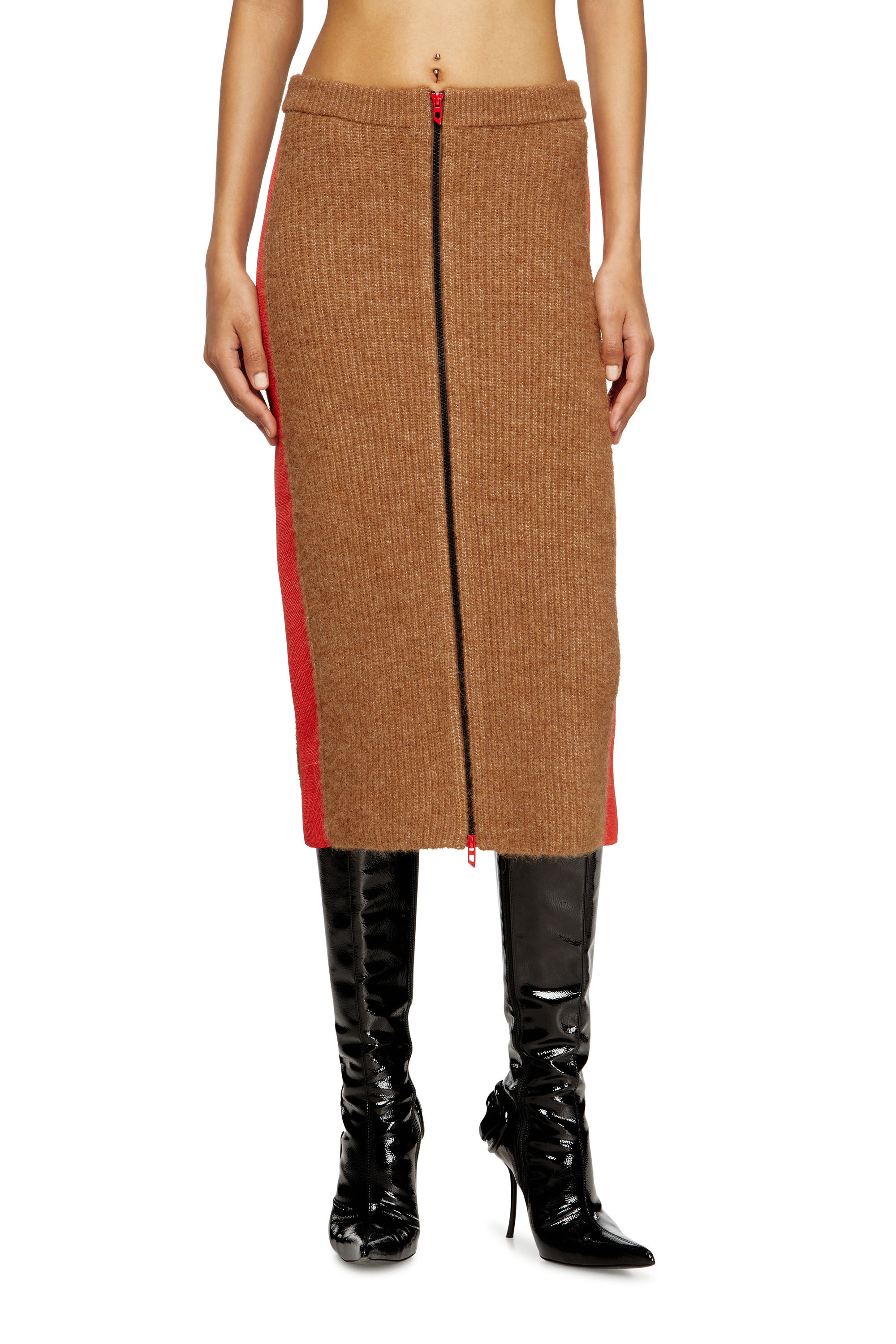 Diesel - M-LOUSI, Female's ニットスカート in ブラウン - 3