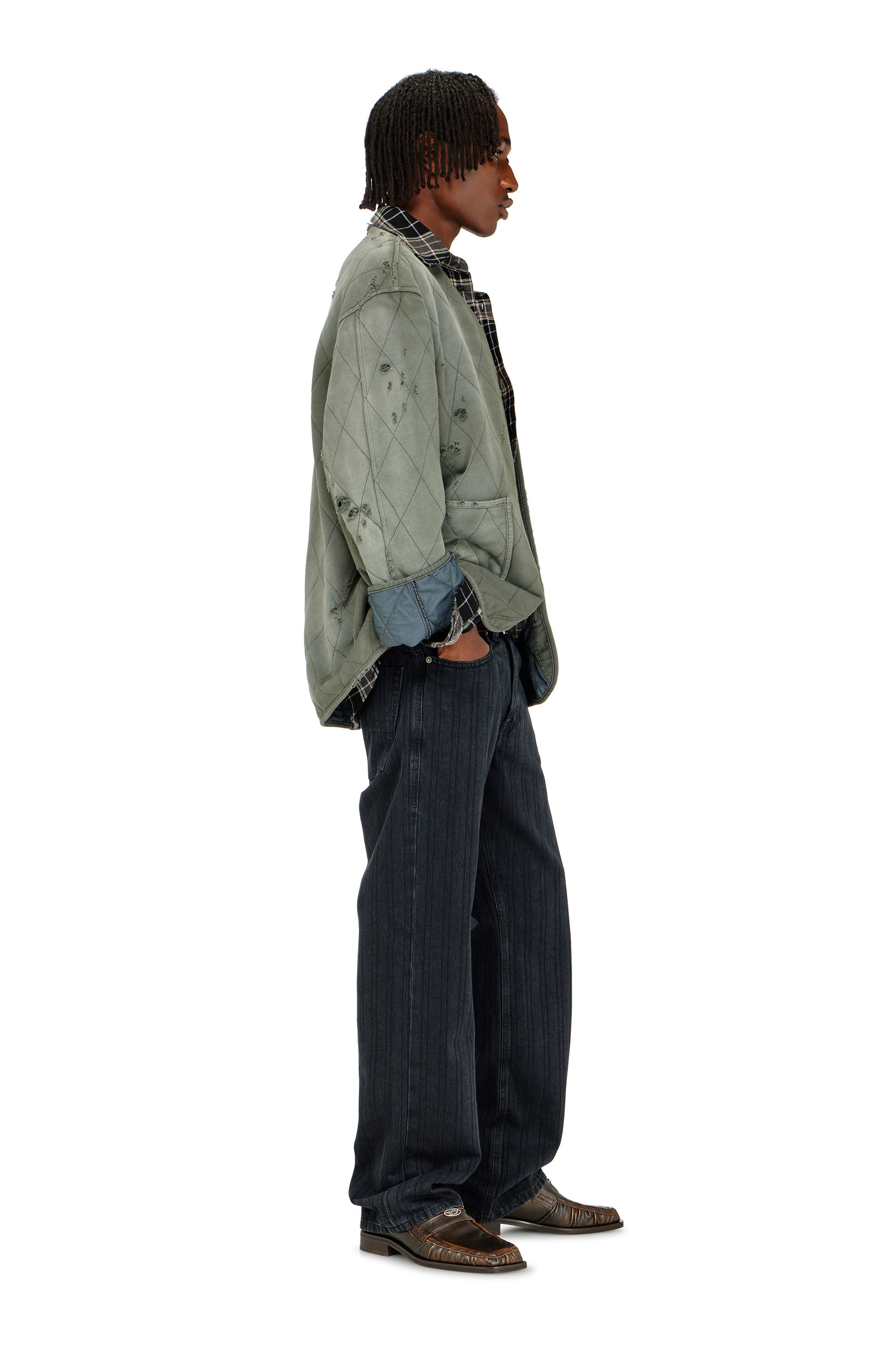 Diesel - Male's Relaxed Jeans 1980 D-Eeper 09Q12, ブラック/ダークグレー - 3