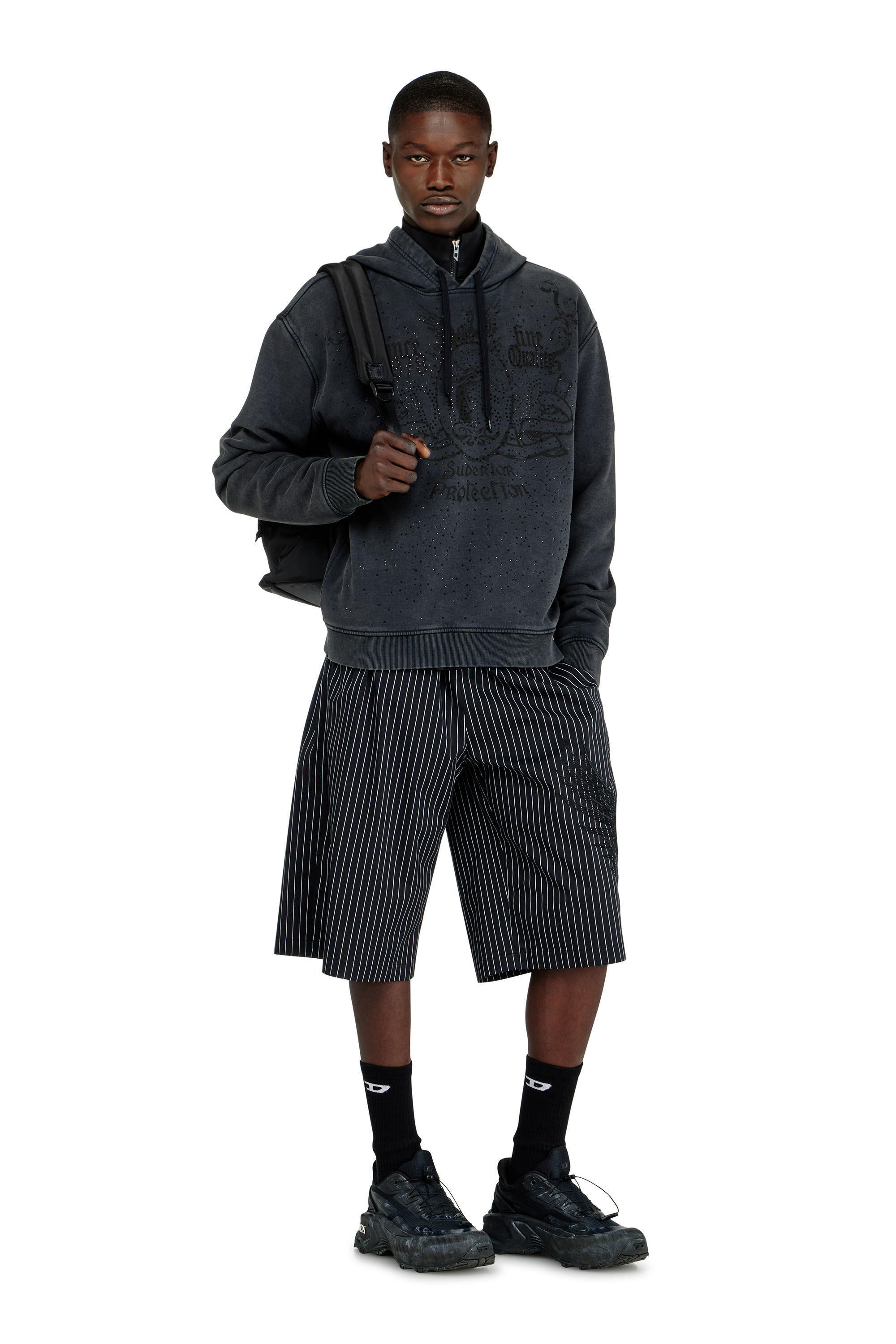 Diesel - S-NORM-HOOD-AA3, Male's プルオーバーパーカー in ダークグレー - 1