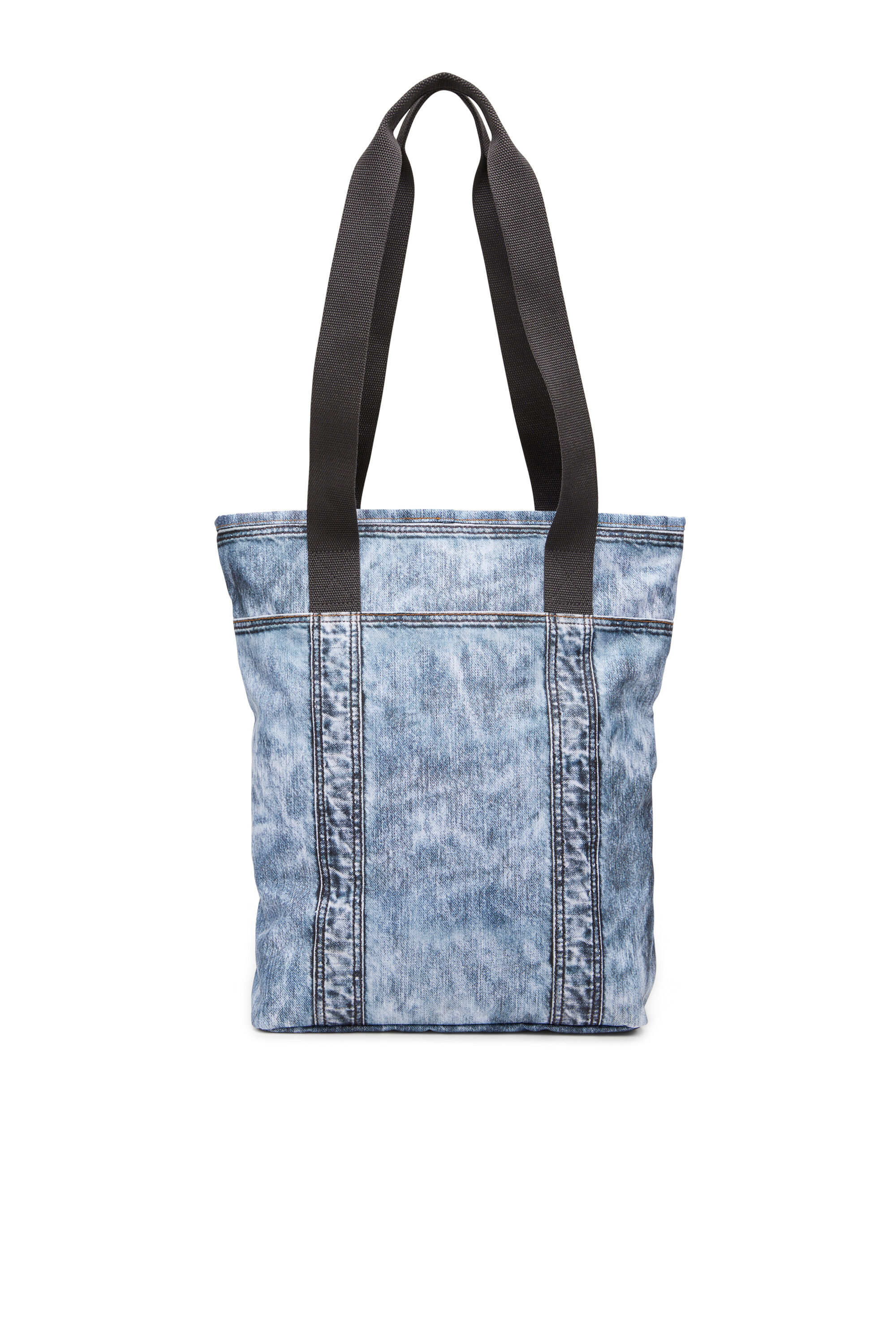 トートバッグ Diesel Denim Shopping Bag Women's Charm-D-Tote bag in Argyle quilted denim | Blue | Diesel