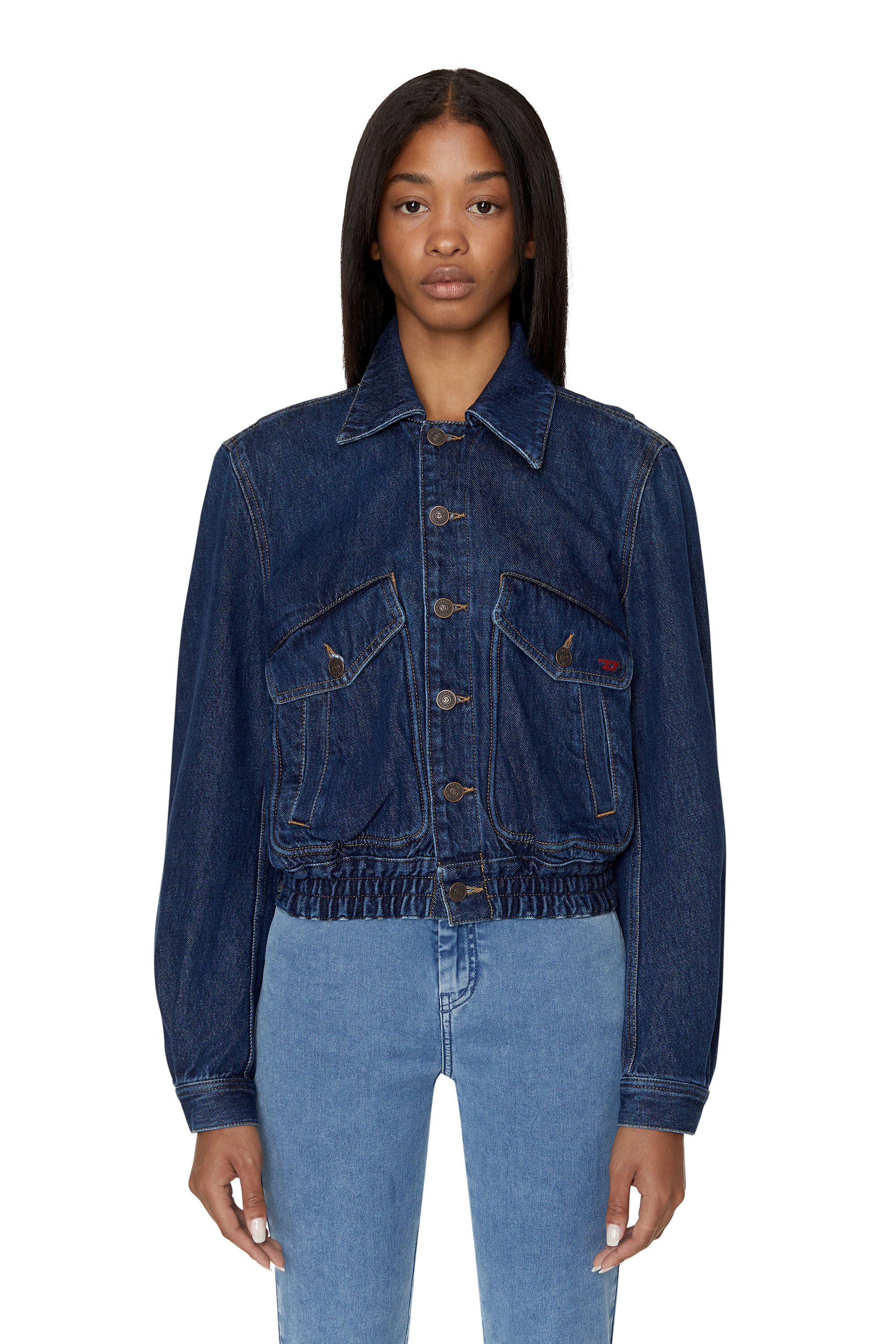 Diesel - DE-TRACY BOMBER JACKET, Female's Bomber jacket in denim in ダークブルー - 3