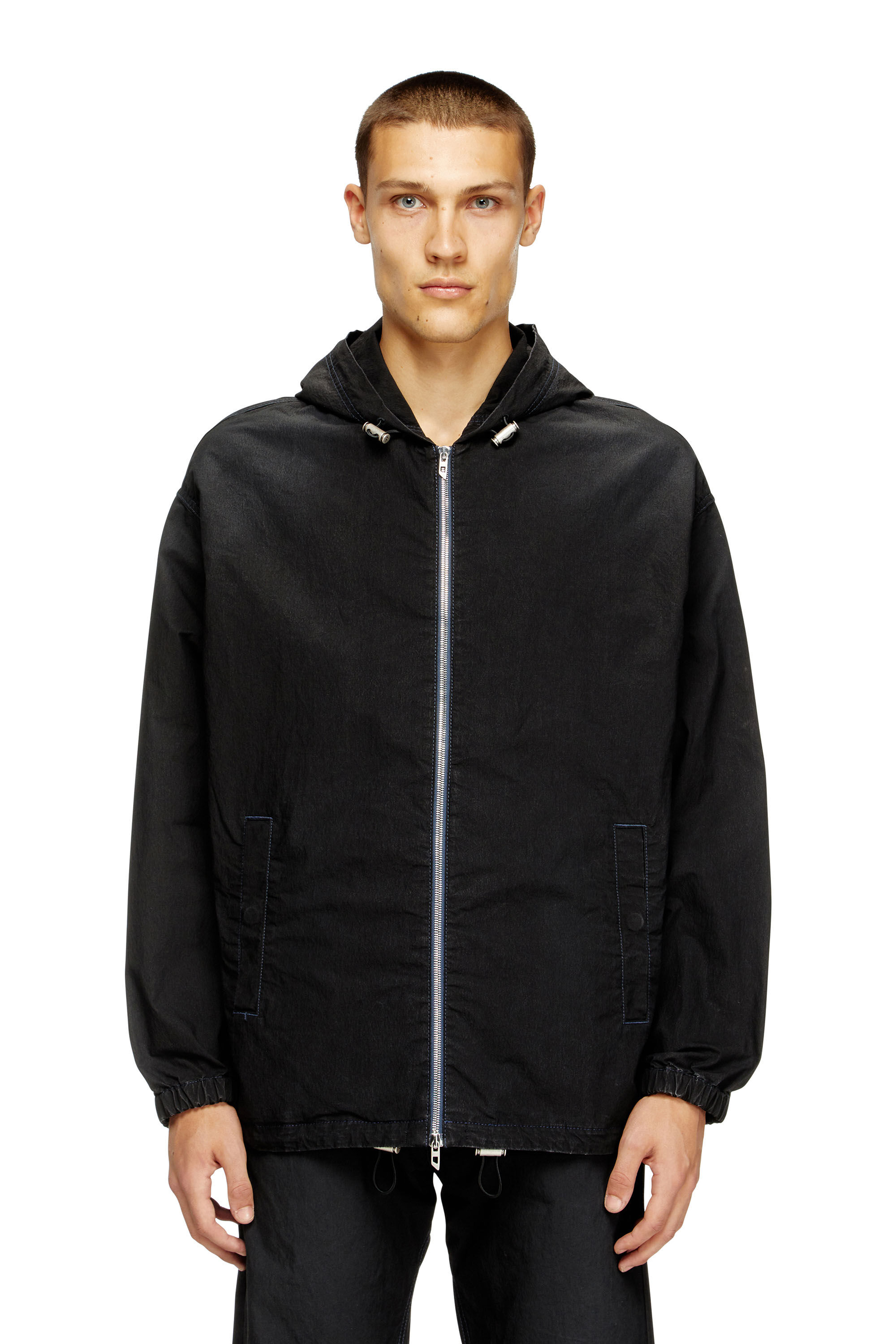 Diesel - D-WYNNY JOGG, Male's Hooded technical JoggJeans jacket in ブラック - 3