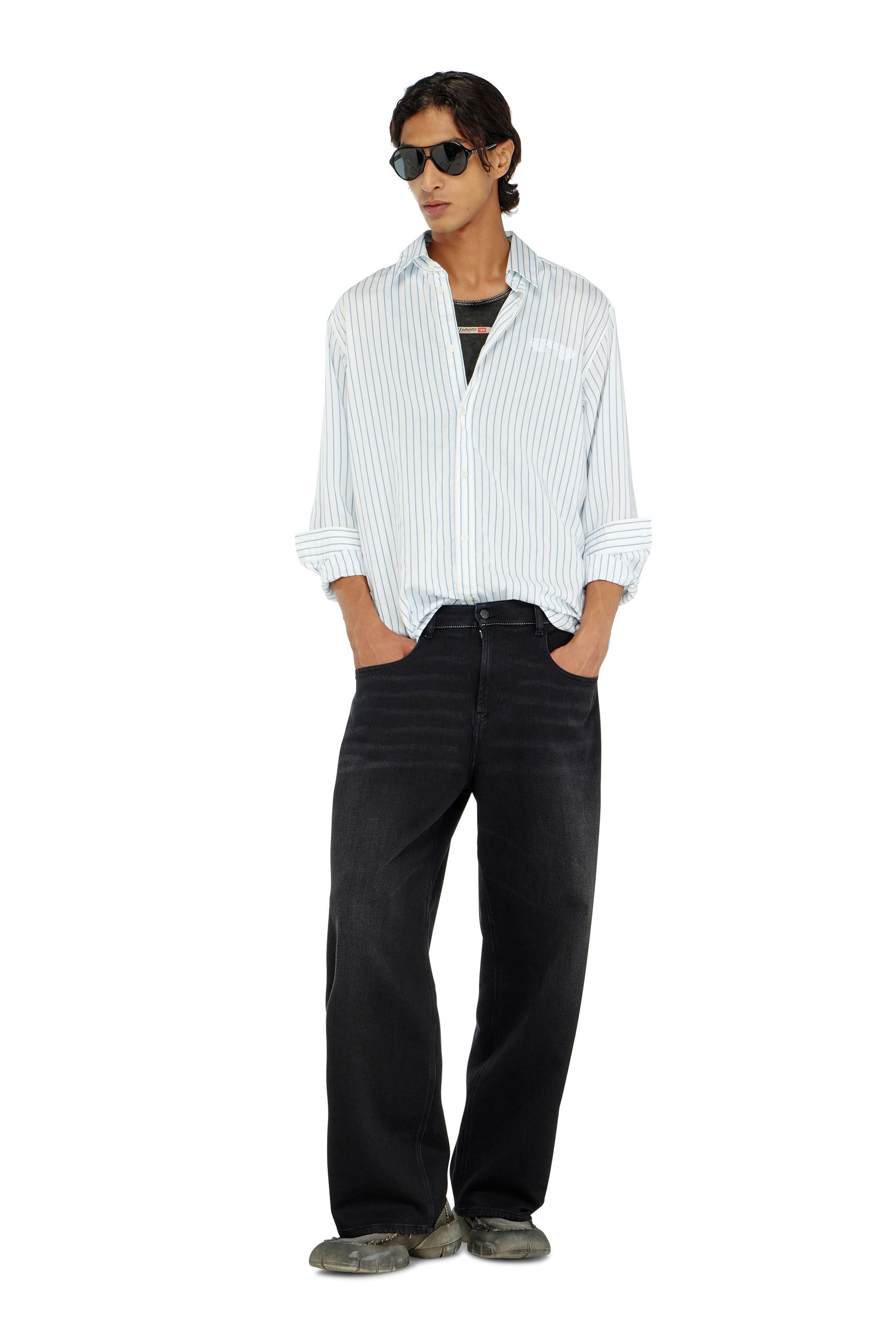 Diesel - Unisex's Relaxed 2097 D-Enim-M Joggjeans&reg; 09P90, ブラック/ダークグレー - 1