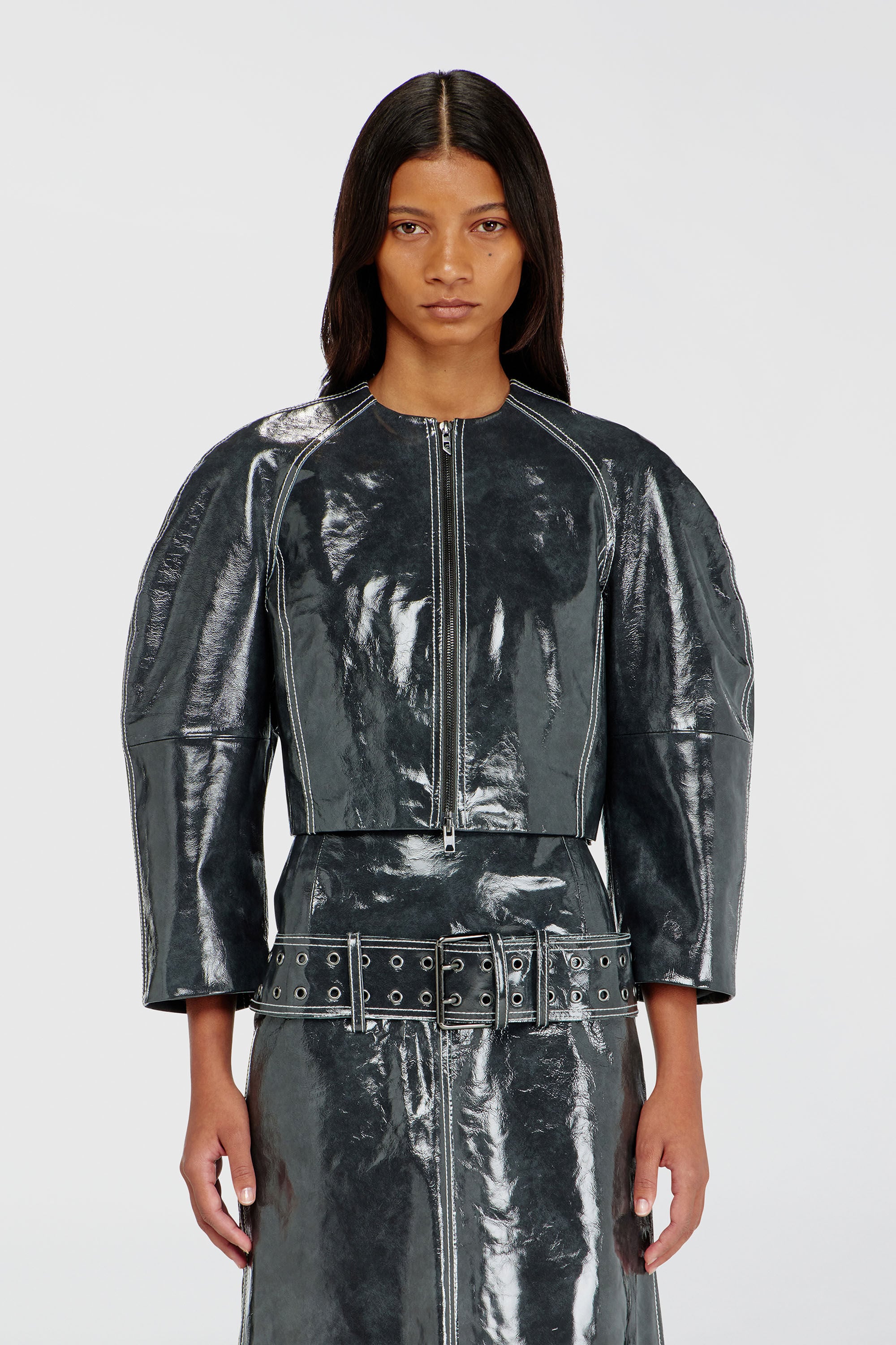 Diesel - L-ANDON, Female's レザージャケット in ダークグレー - 3