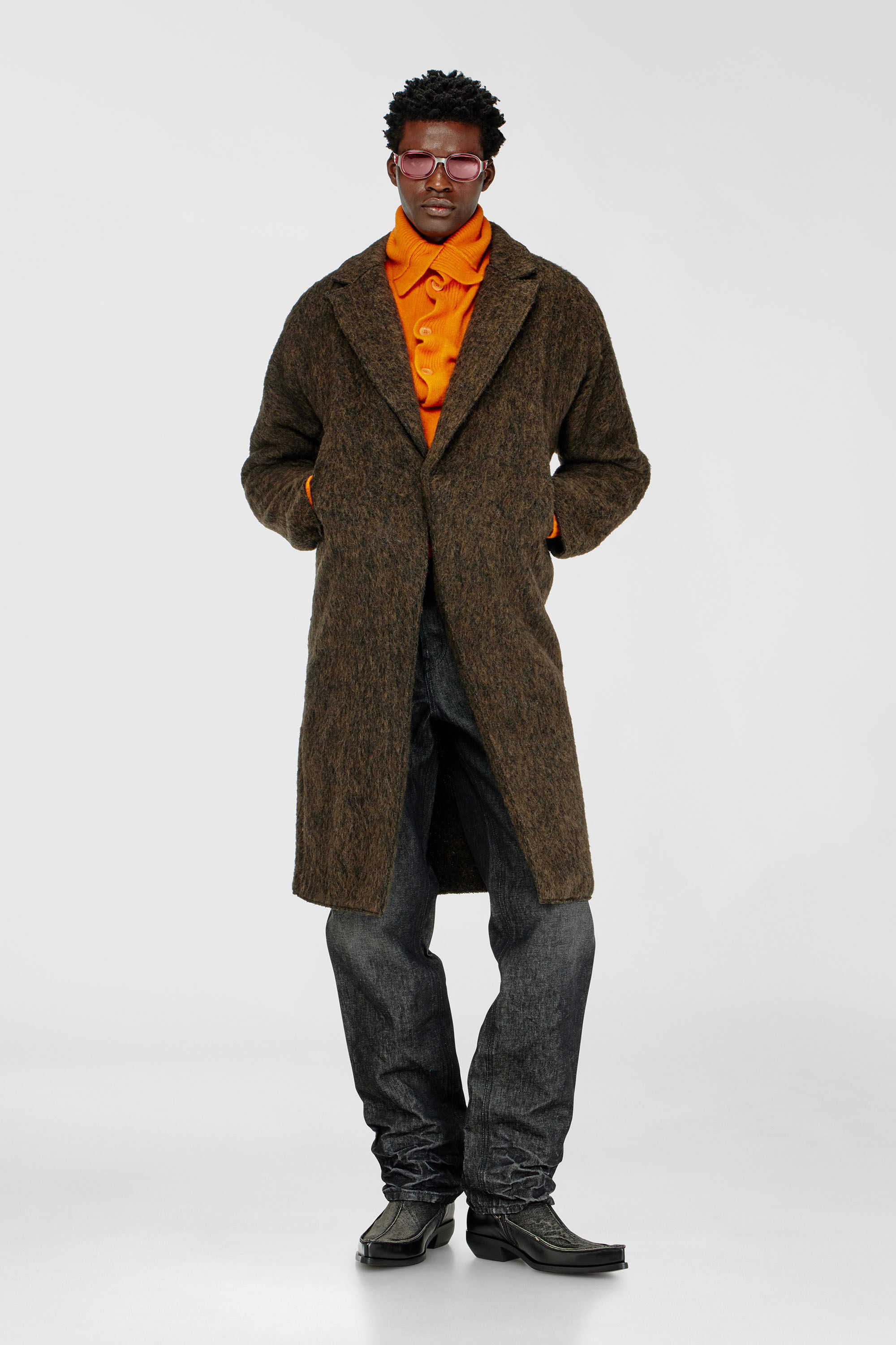 Diesel - W-HULL, Male's Coat in wool and alpaca blend in null - 1