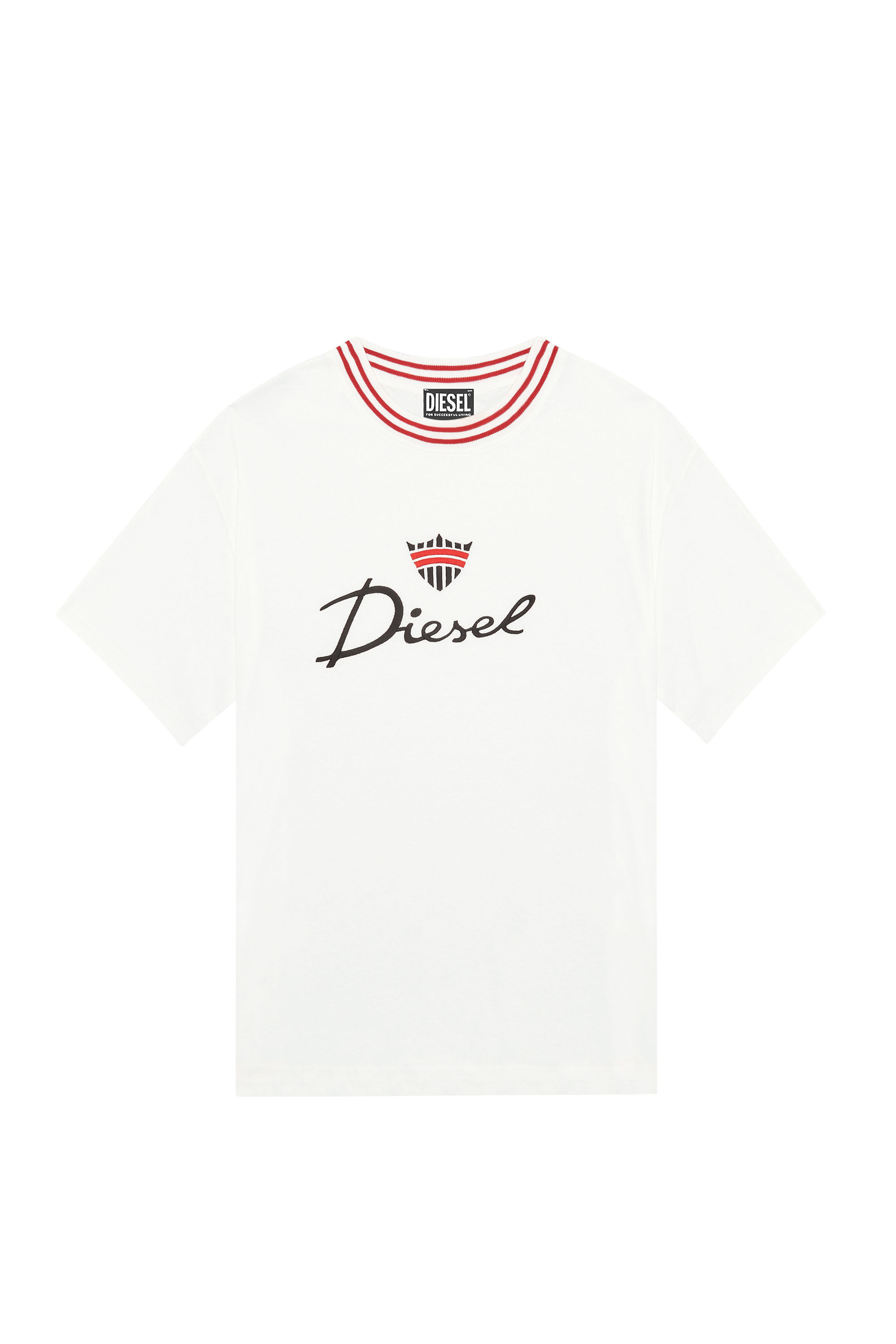 Diesel - T-WASH-G6, Male's Tシャツ クラウン ロゴエンブロイダリー in ホワイト - 2