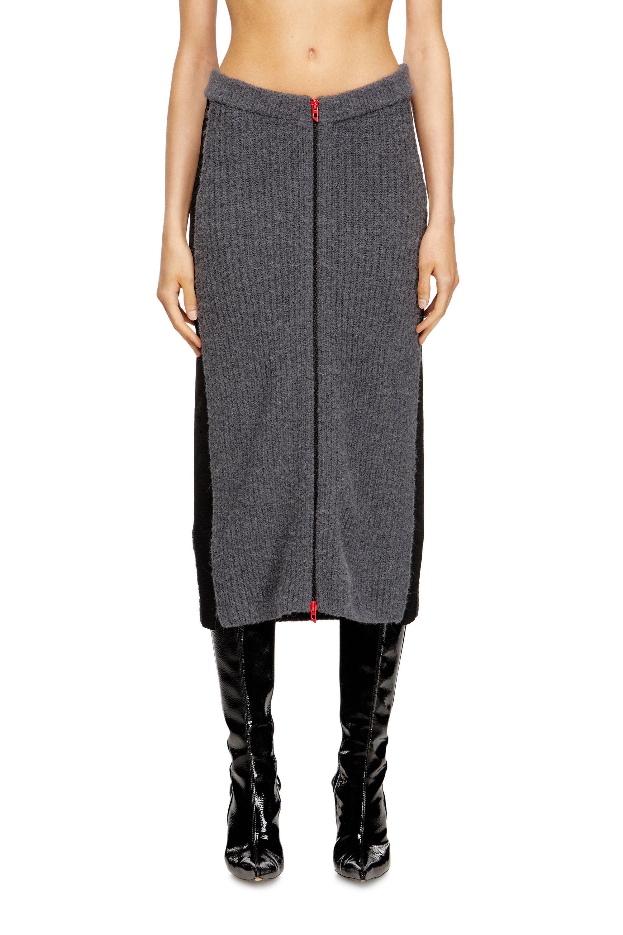Diesel - M-LOUSI, Female's ニットスカート in グレー - 3