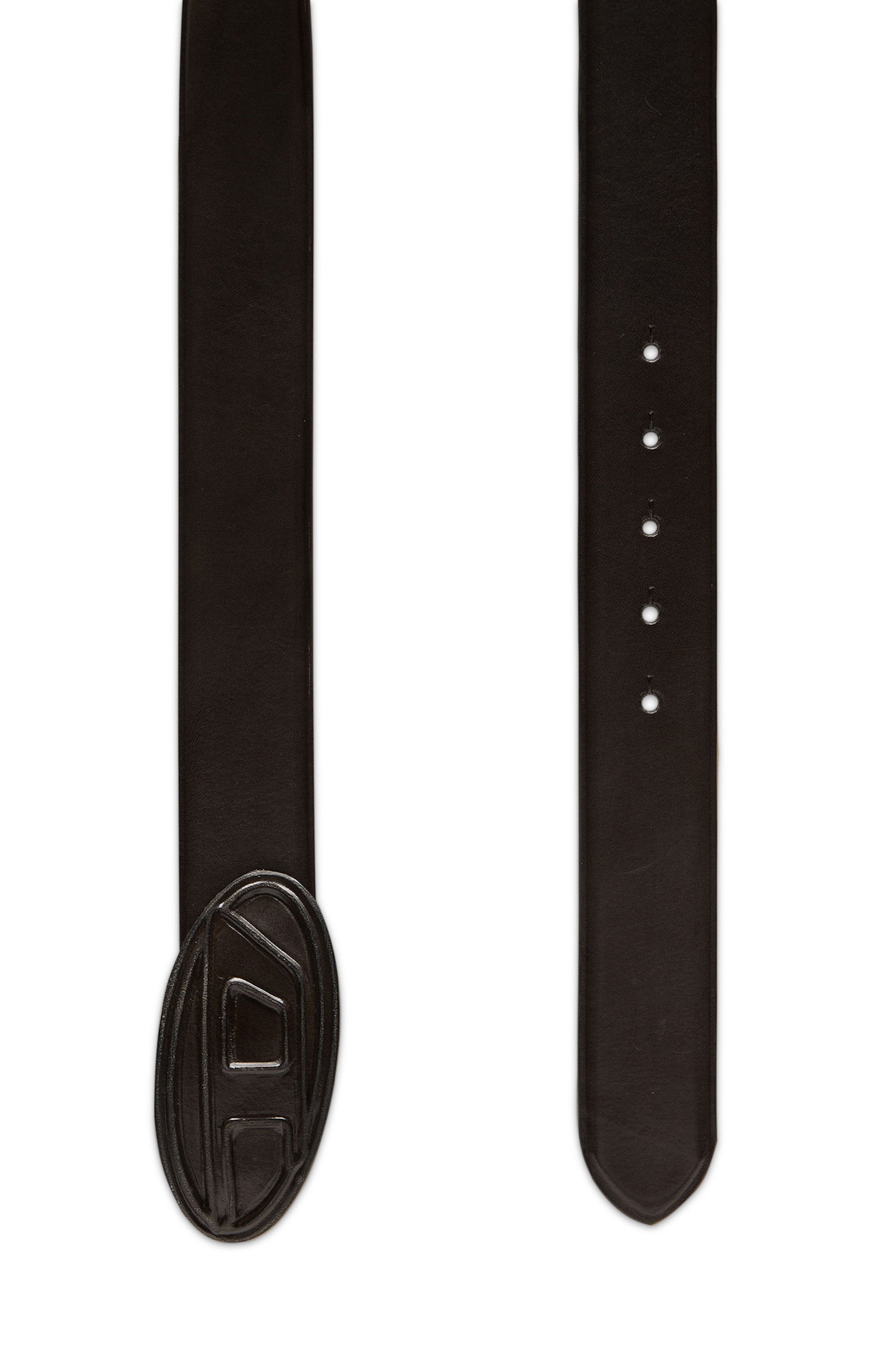 Diesel - B-1DR SCRATCH, Male's Leather belt with leather-covered buckle in ダークブラウン - 2