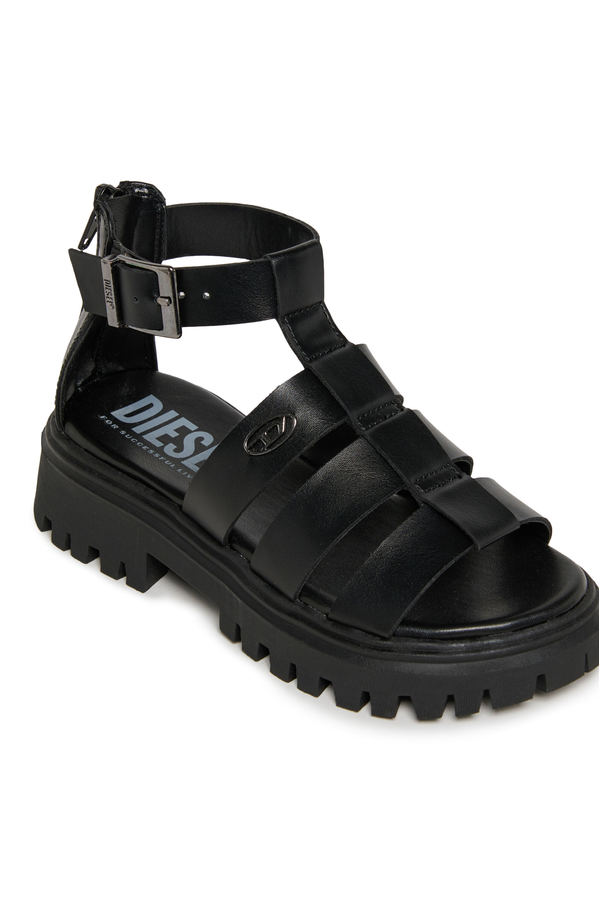 Diesel - D-SANSTRY, Female's D-Sanstry- Chunky sandal with Oval D in ブラック - 4