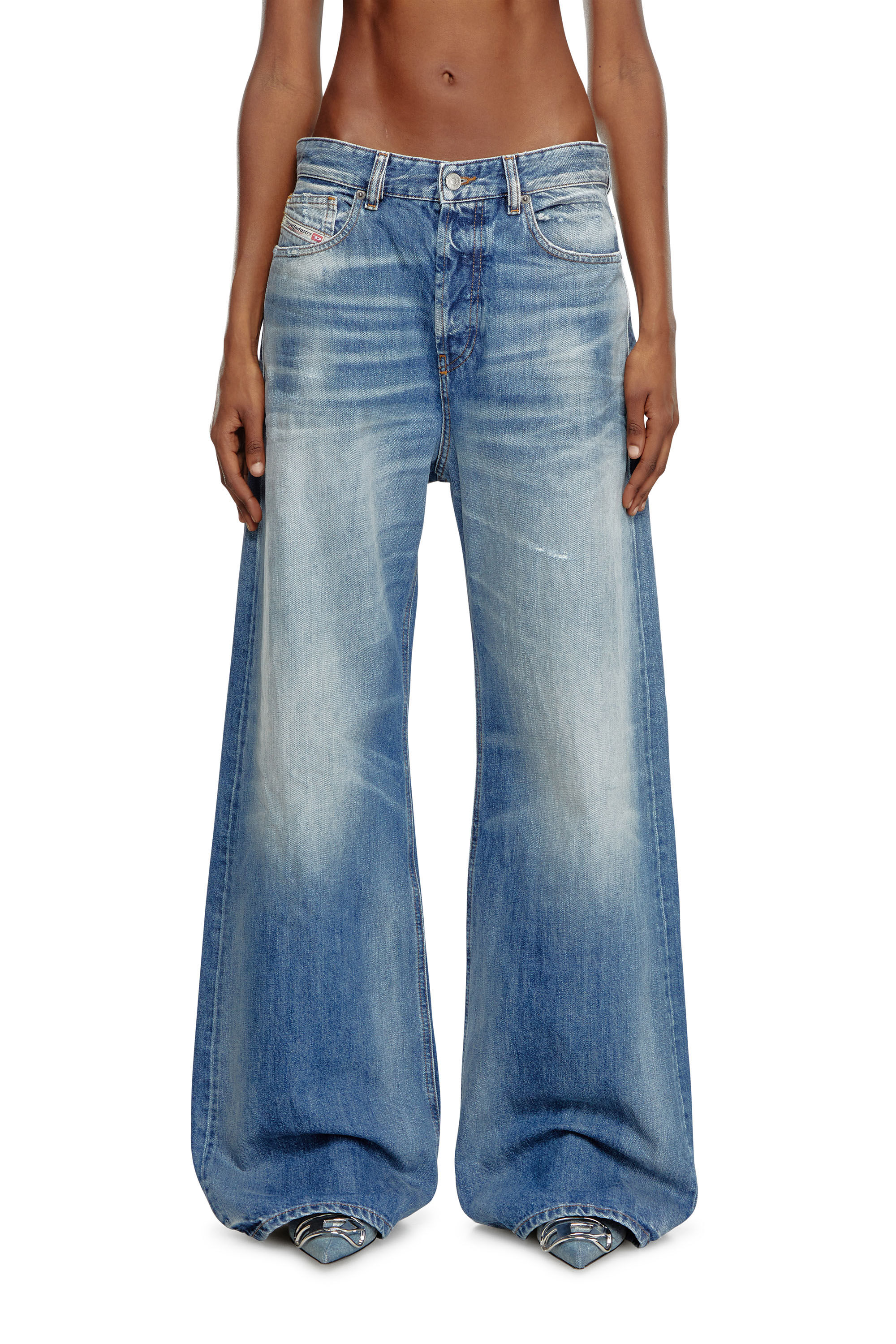 Diesel - Female's Relaxed Jeans 1996 D-Sire 09J86, ミディアムブルー - 3