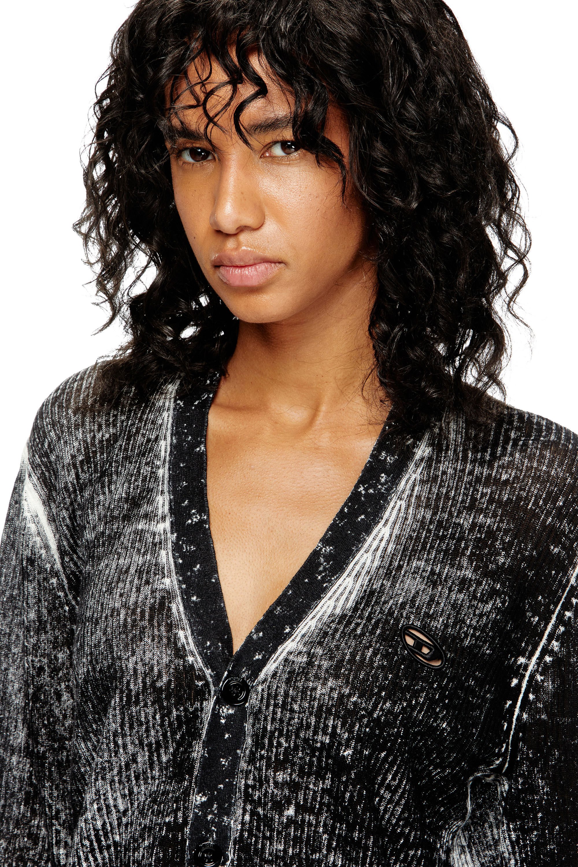 Diesel - M-ROBIN, Female's Linen cardigan in ブラック - 4