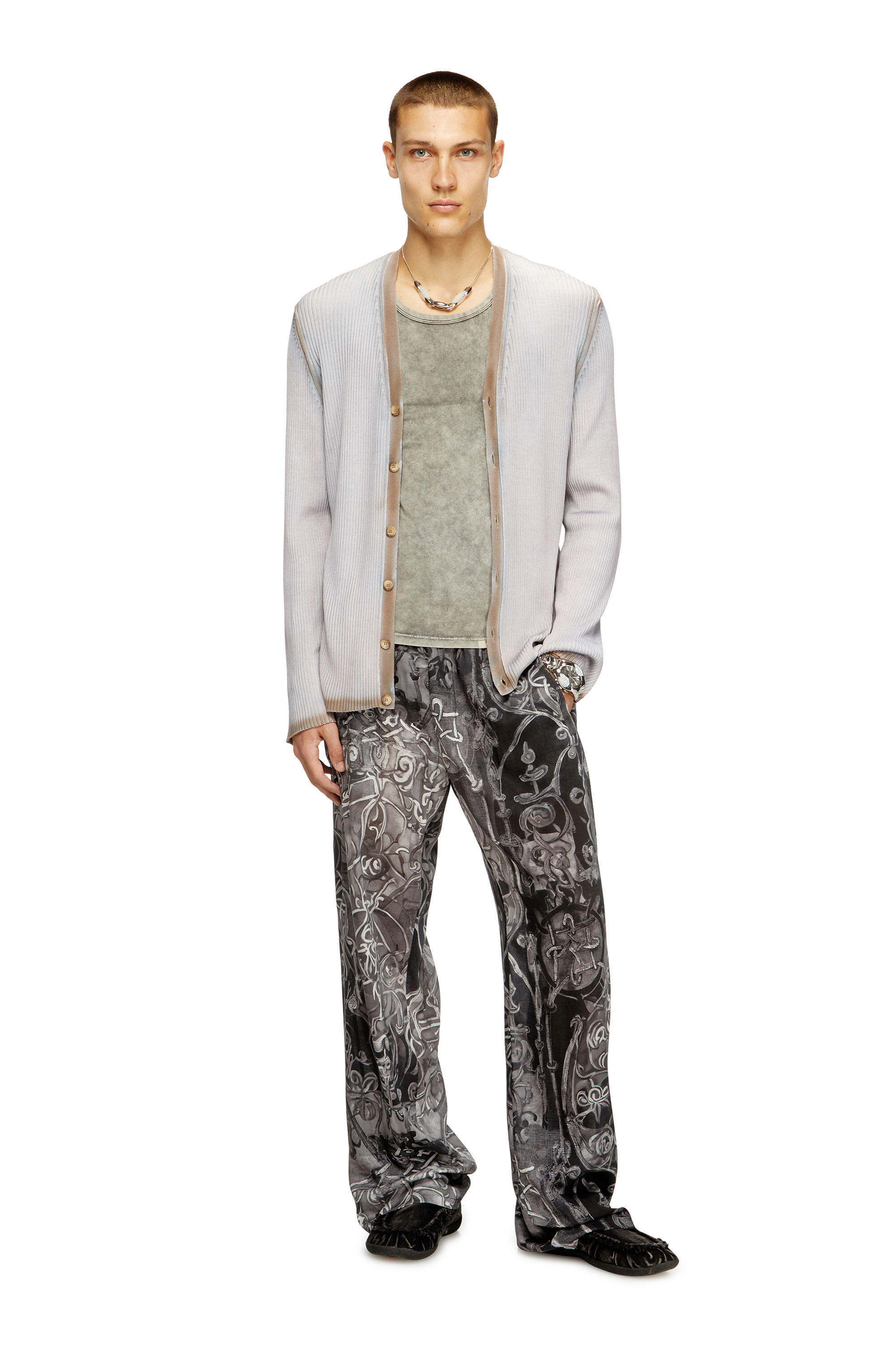 Diesel - K-VILMO, Male's Dégradé cardigan in グレー/ブラウン - 1